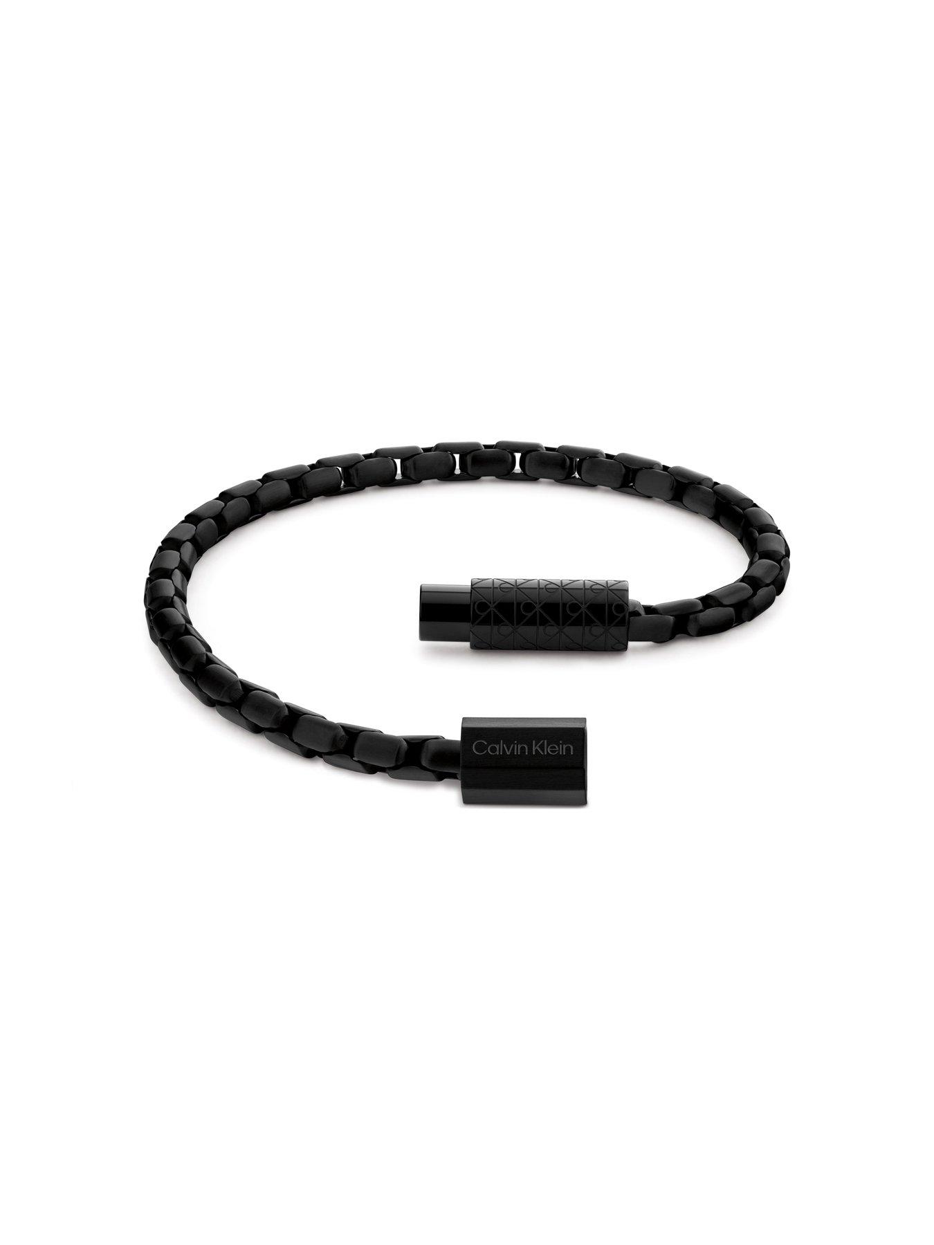 Image 2 of 4 of Calvin Klein Calvin Klein Mens CK Contoured Barrel Black IP Bracelet