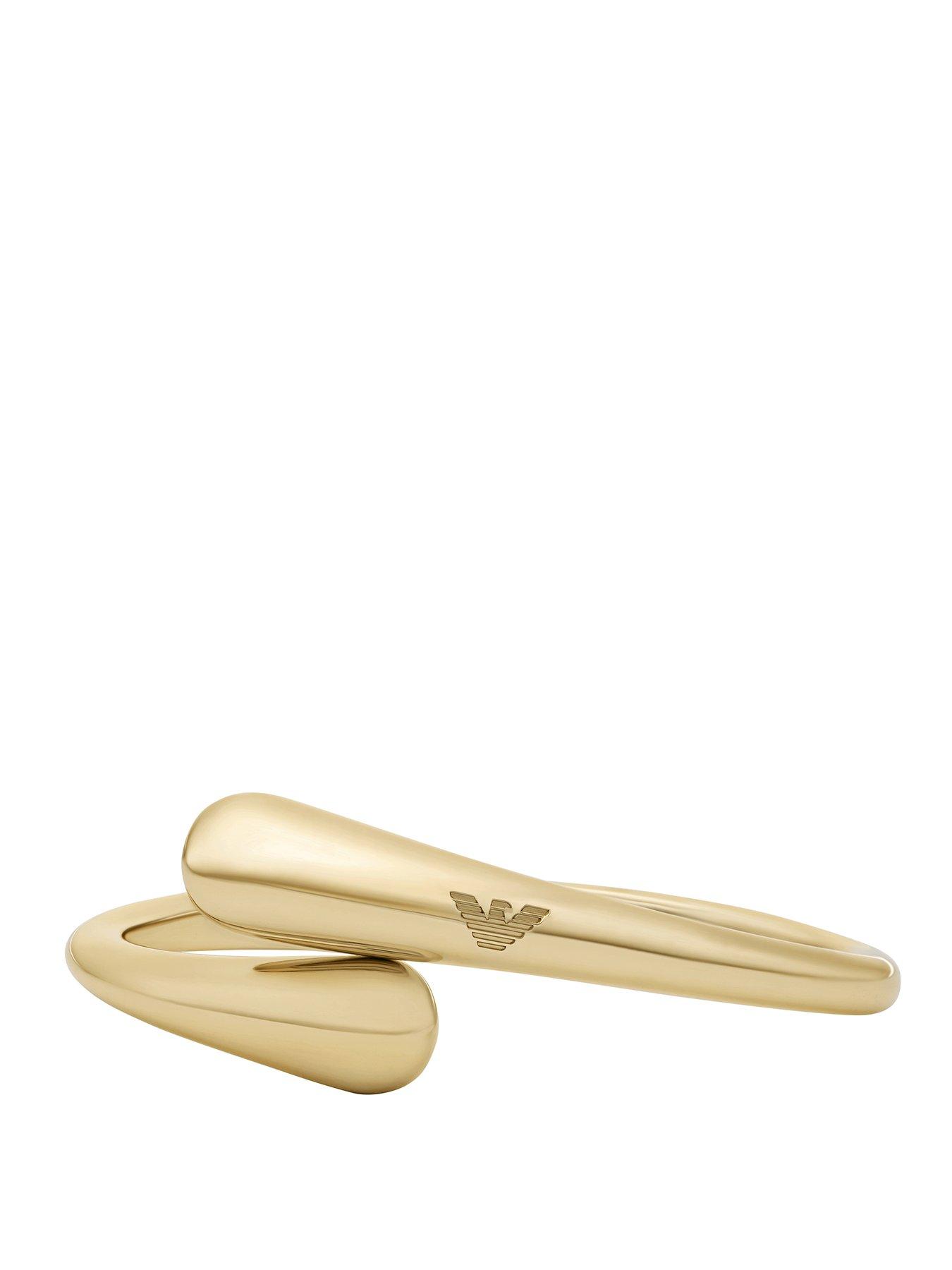 Emporio Armani Emporio Armani Womens Gold-Tone Brass Bangle Bracelet, EGS3337710