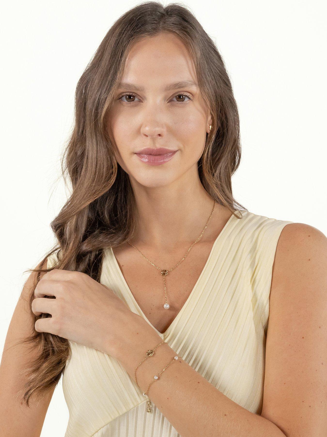 Image 5 of 7 of BOSS Ladies Double B Mirelle Gold IP and Pearl Bracelet
