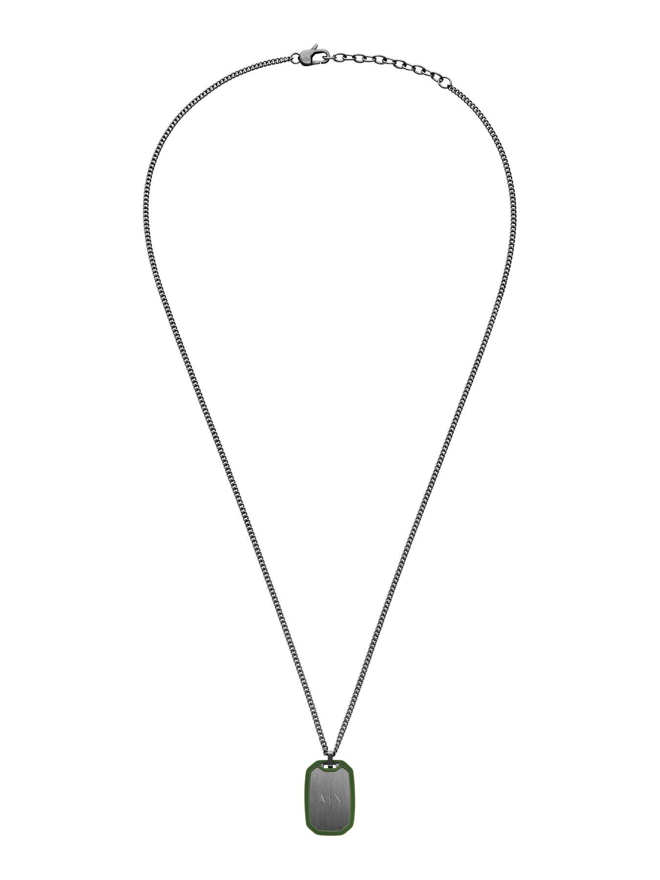 Image 2 of 2 of Armani Exchange Armani Exchange Mens Stainless Steel Dog Tag Necklace, AXG0170060