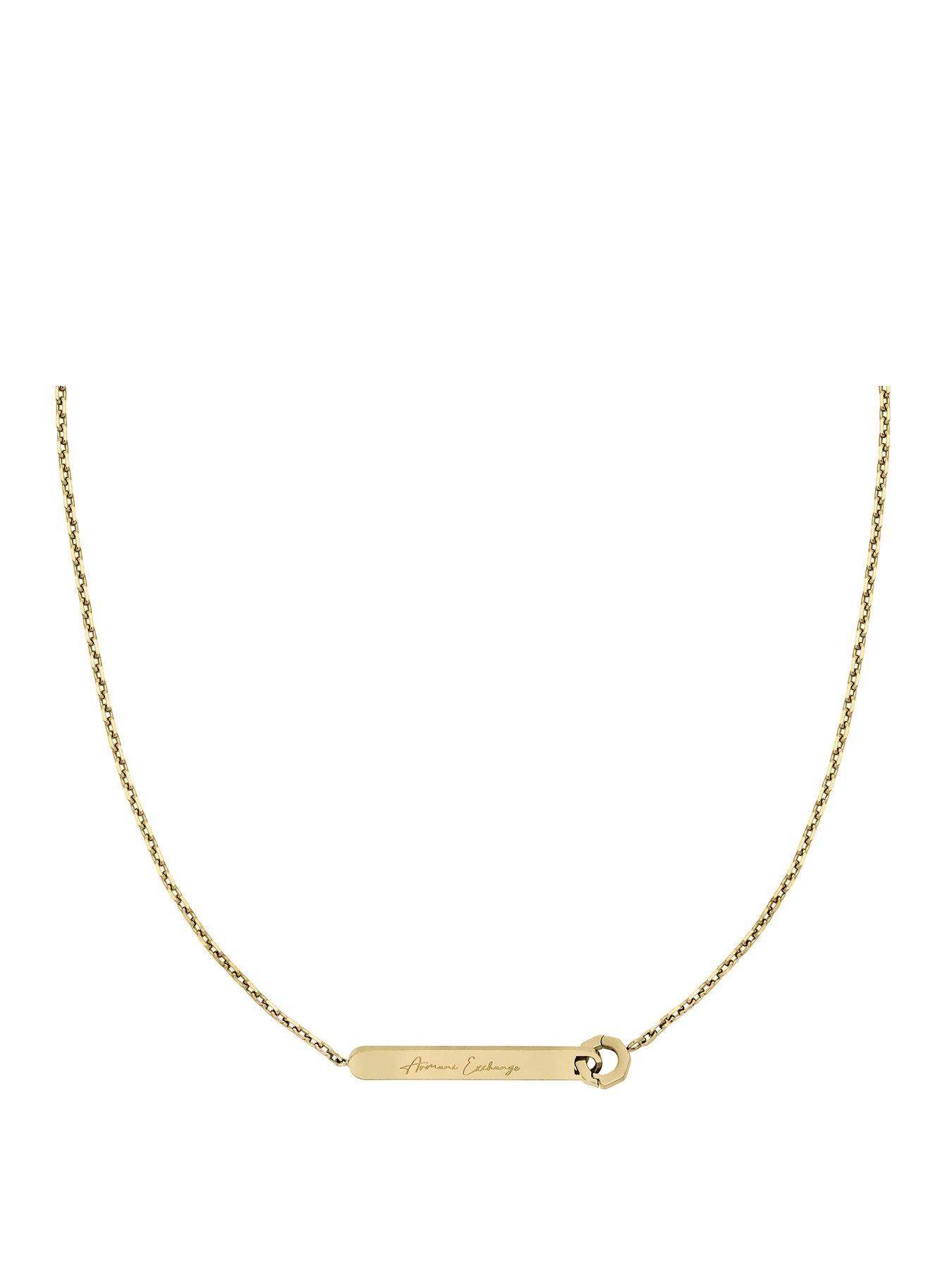 Armani Exchange Armani Exchange Womens Stainless Steel ID Necklace, AXG0176710