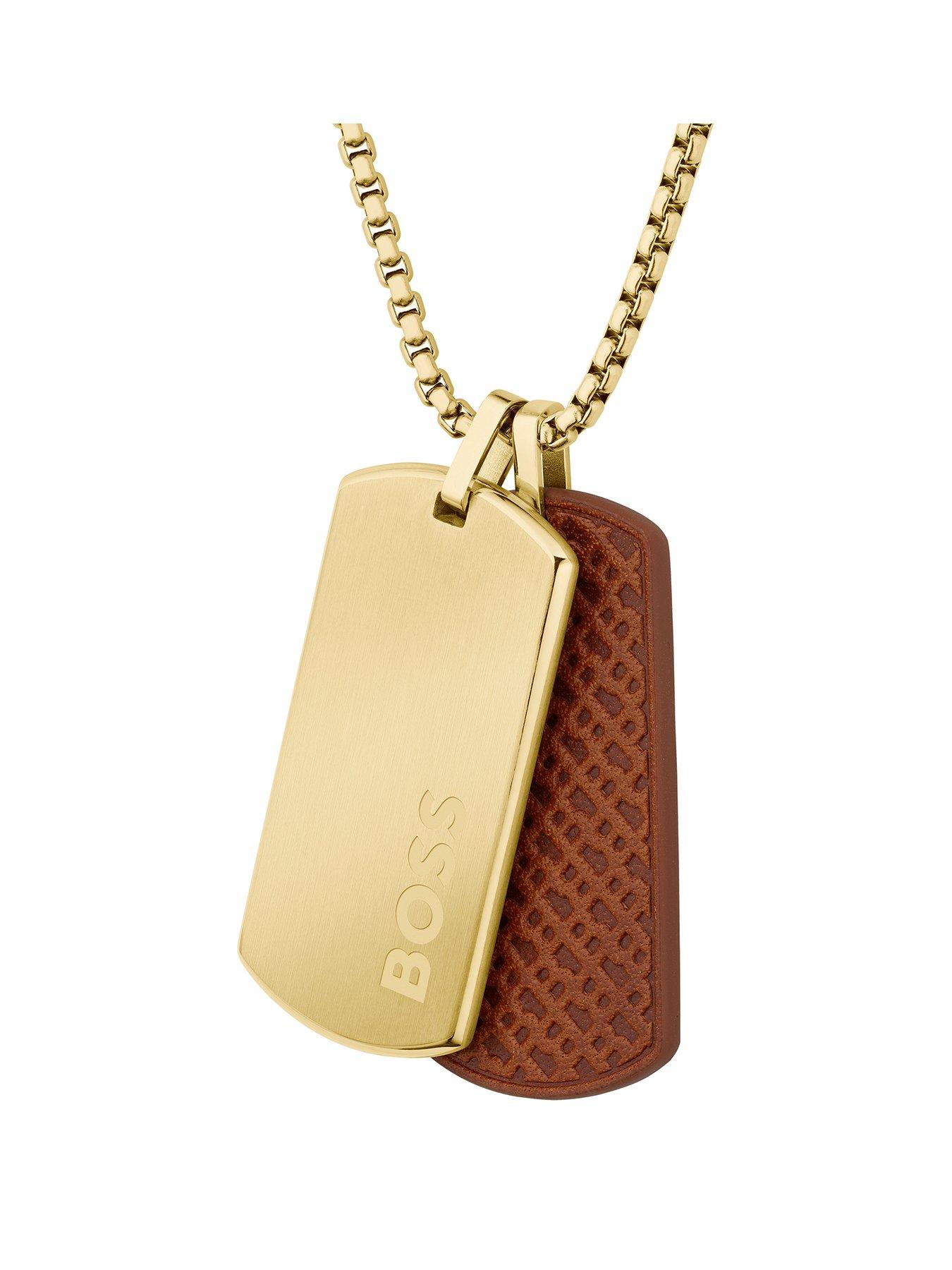 Image 1 of 8 of BOSS Gents Devon Gold IP Necklace