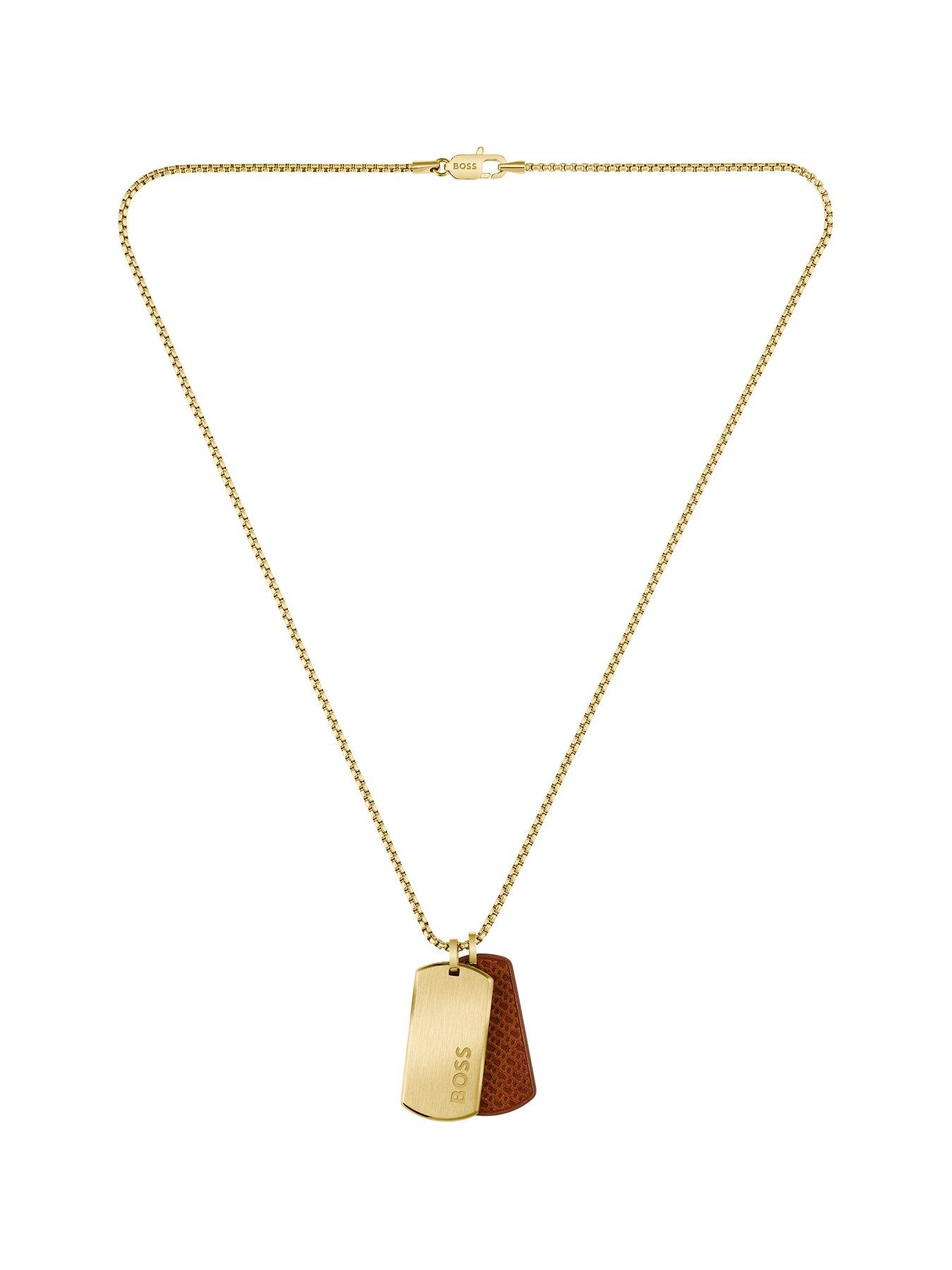 Image 2 of 8 of BOSS Gents Devon Gold IP Necklace