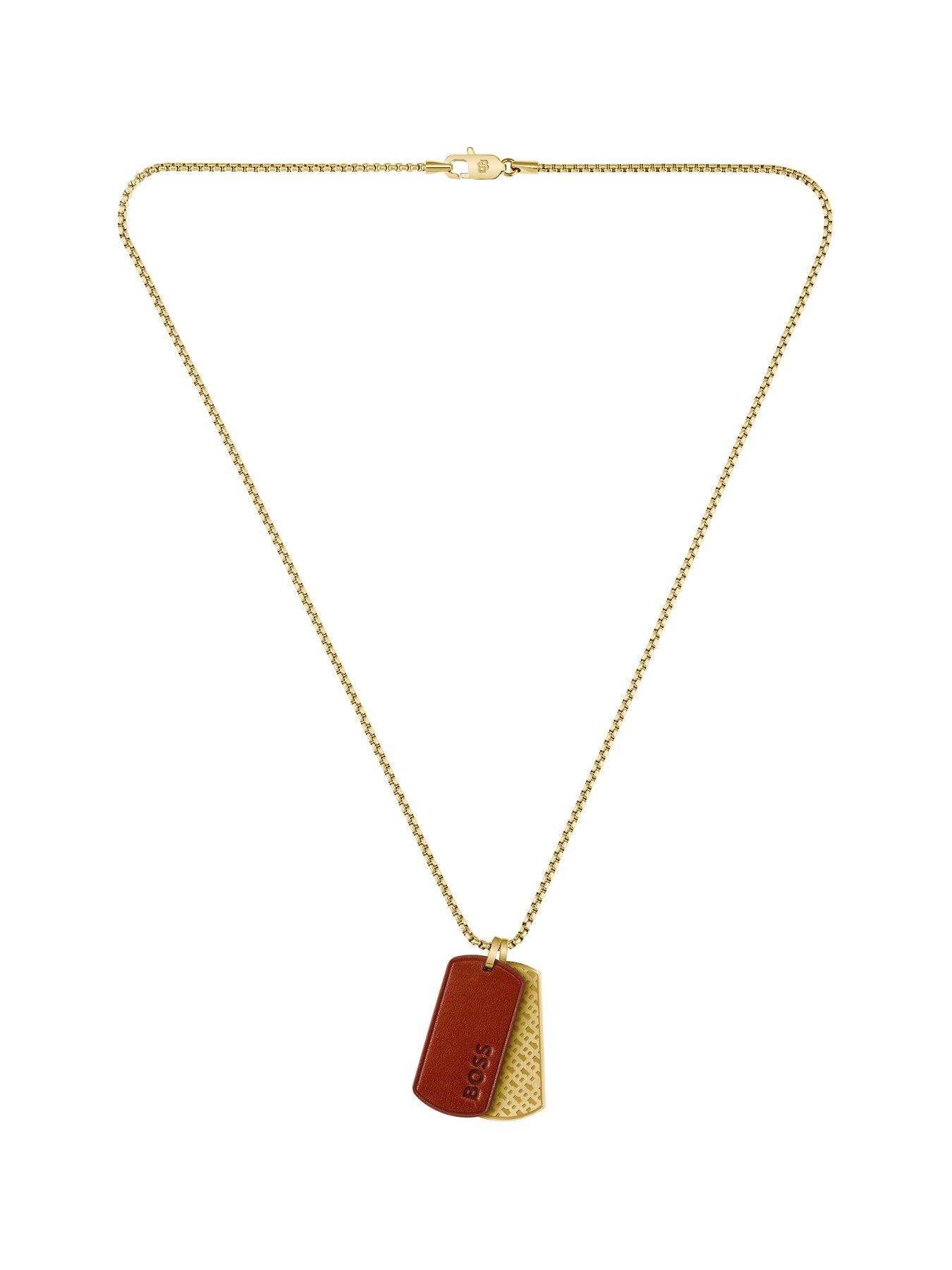 Image 3 of 8 of BOSS Gents Devon Gold IP Necklace