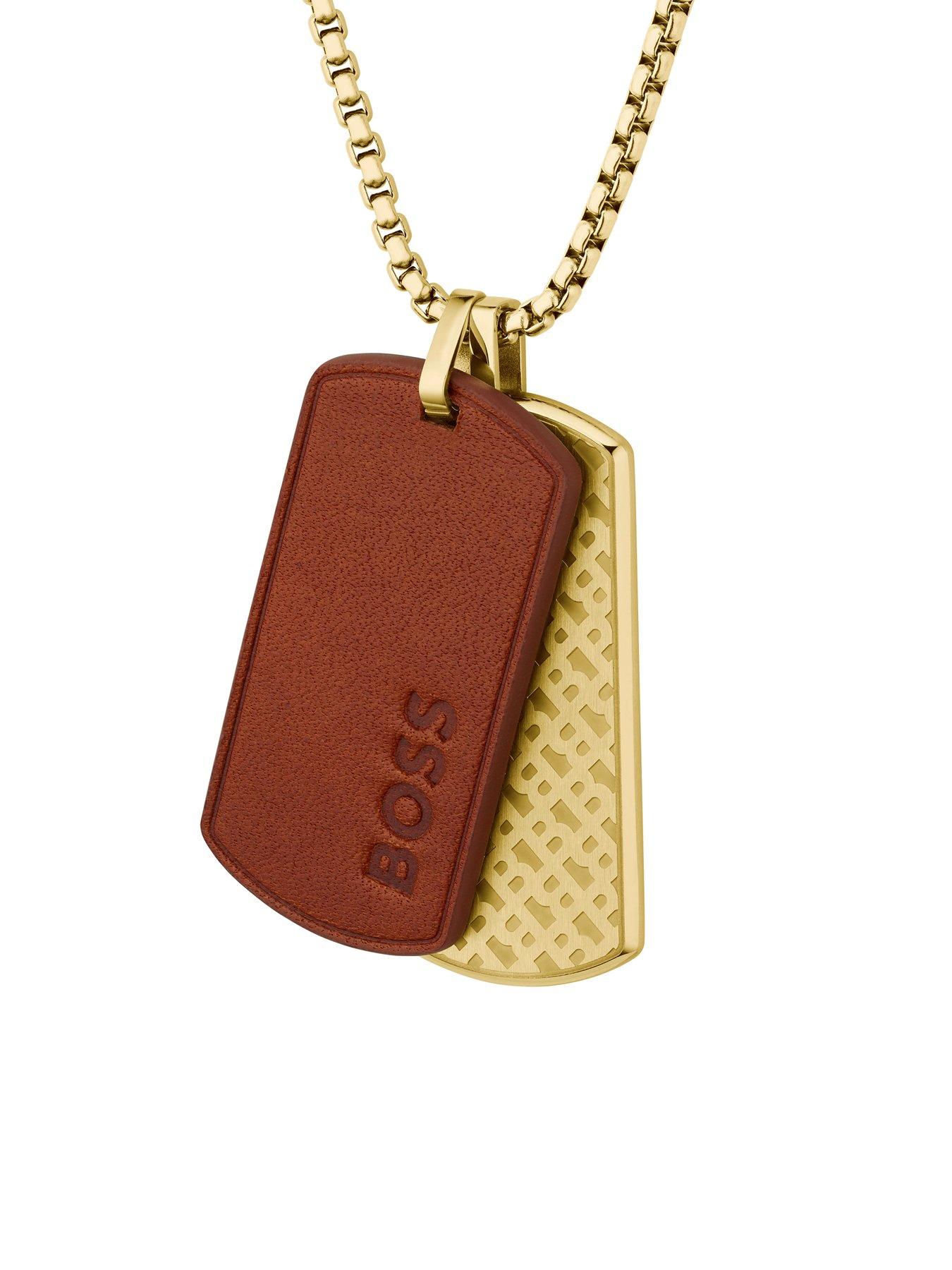 Image 4 of 8 of BOSS Gents Devon Gold IP Necklace