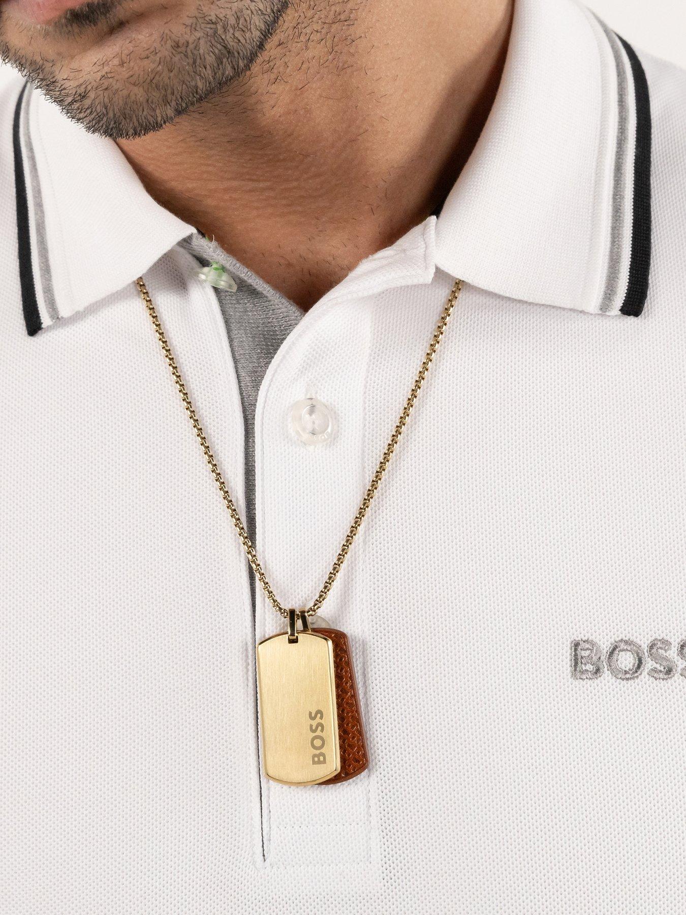 Image 5 of 8 of BOSS Gents Devon Gold IP Necklace