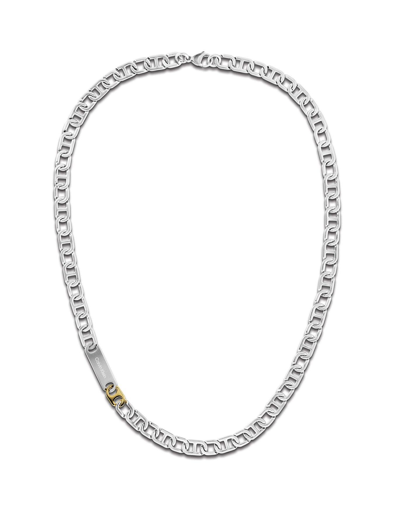 Calvin Klein Calvin Klein Mens CK Candid Stainless Steel  &  Gold Plated Necklace