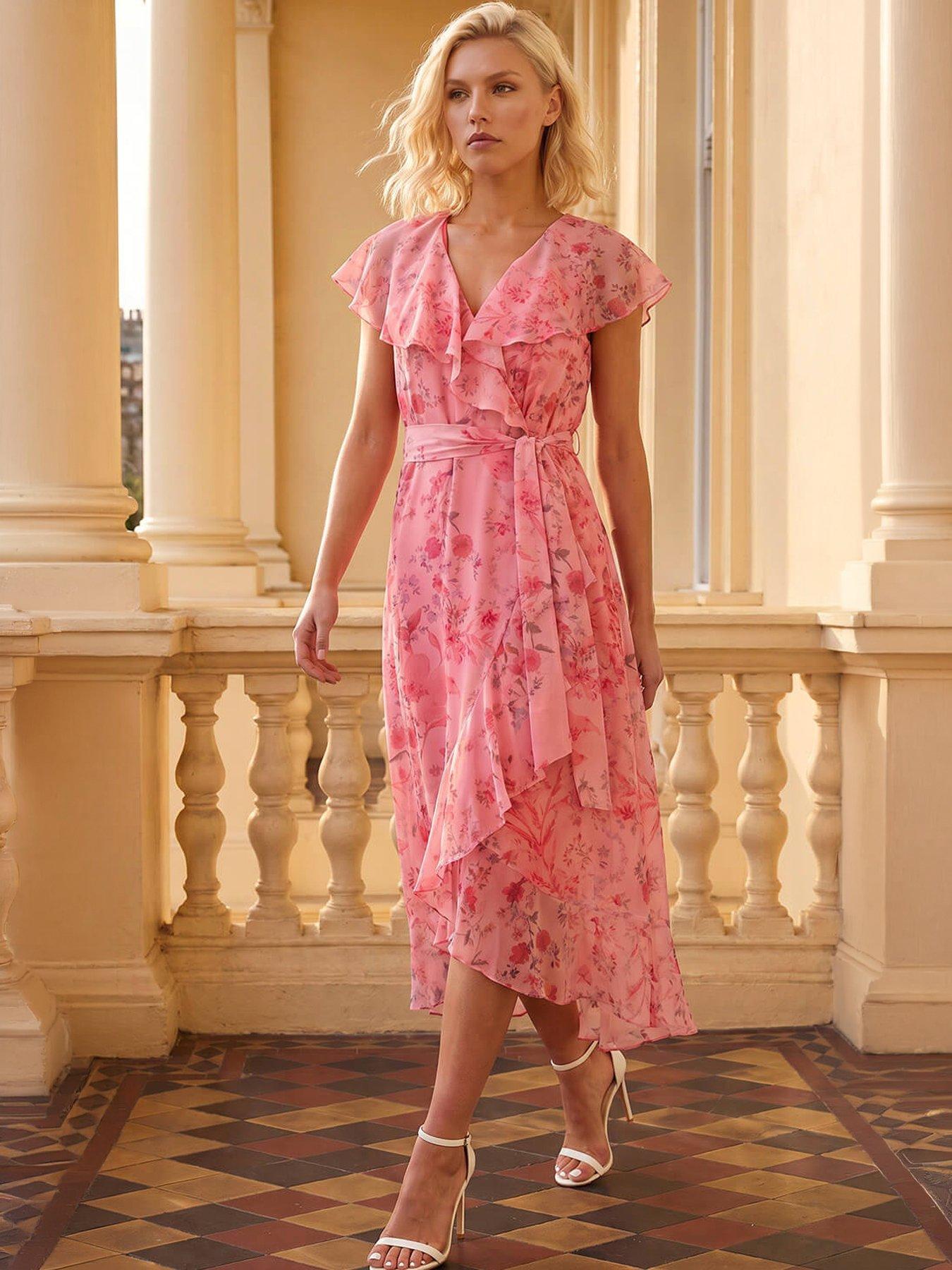 Image 3 of 5 of Roman Petite Frill Front Dress