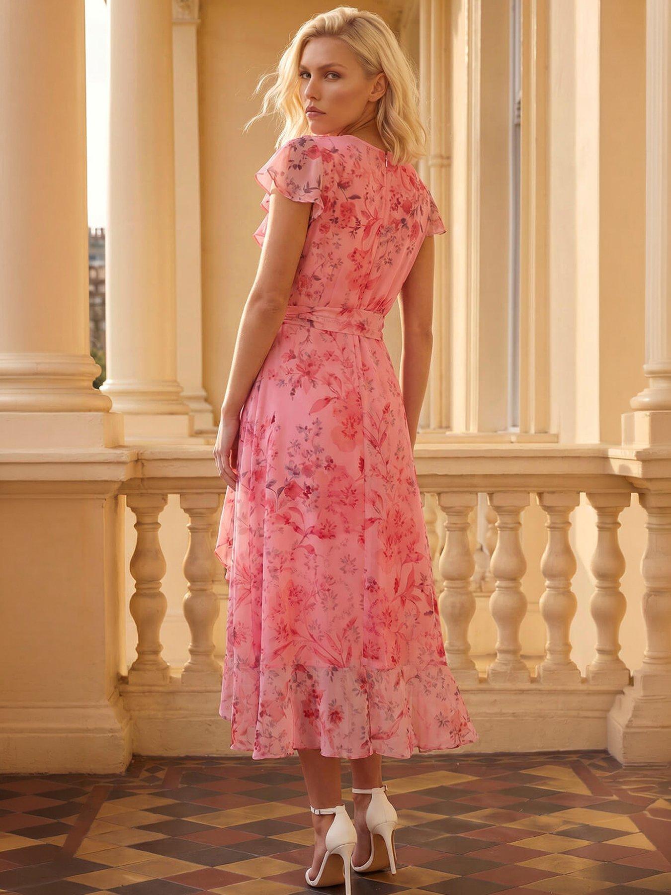 Image 4 of 5 of Roman Petite Frill Front Dress
