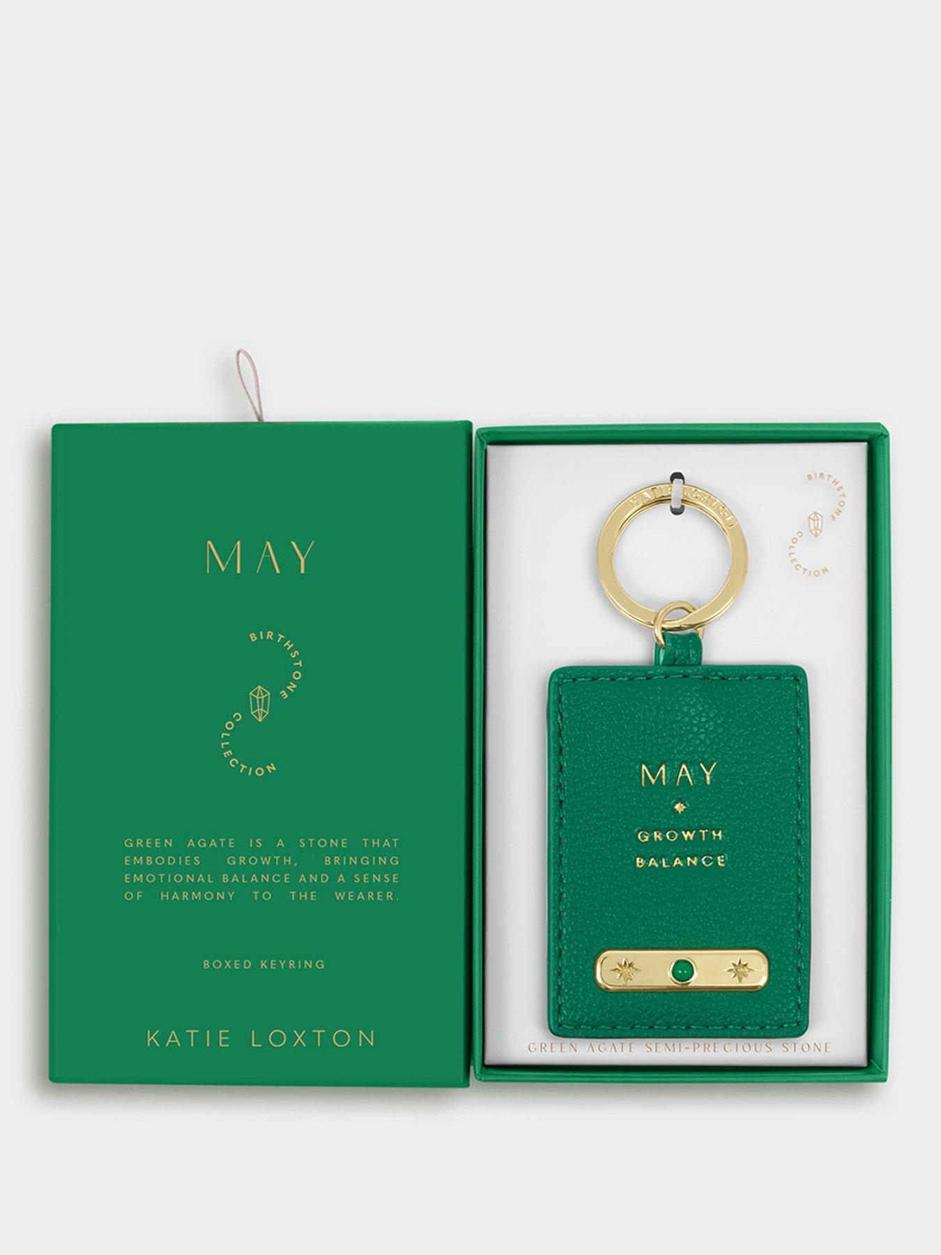 Katie Loxton BIRTHSTONE KEYRING, Off White , 7.5cm x 5.2cm