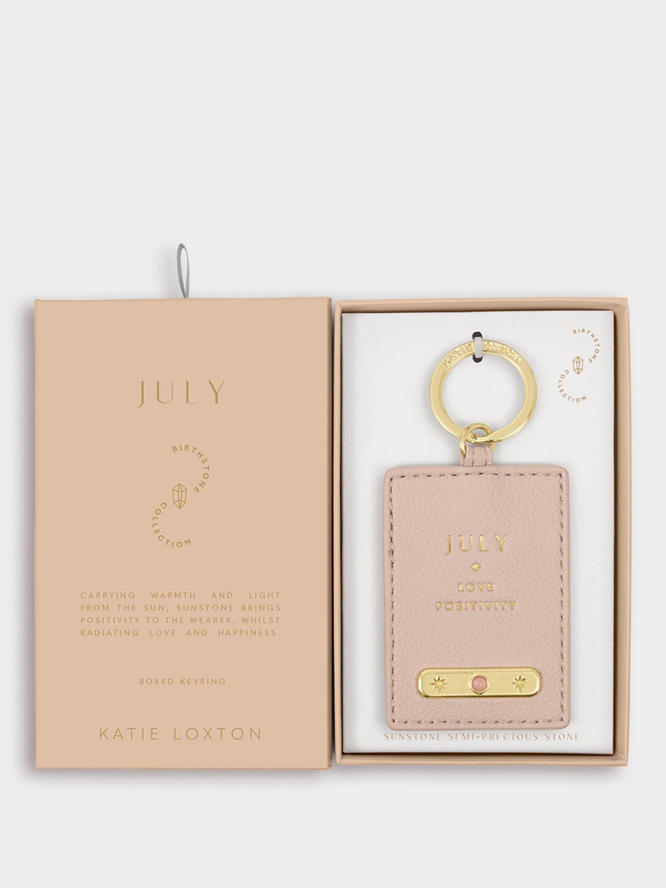 Katie Loxton BIRTHSTONE KEYRING, Off White , 7.5cm x 5.2cm
