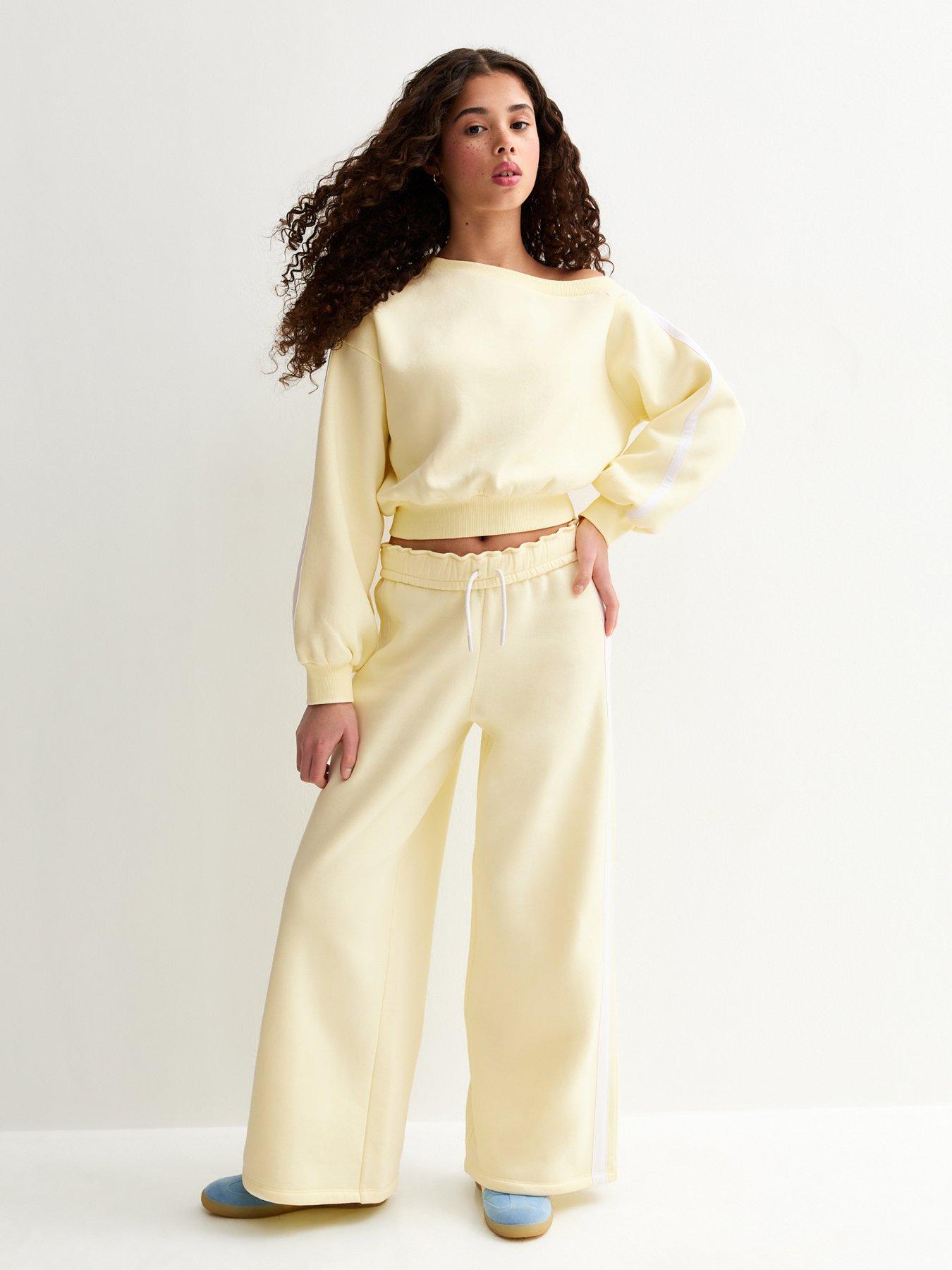 new-look-915-girls-foldover-waist-wide-leg-joggers-light-yellow
