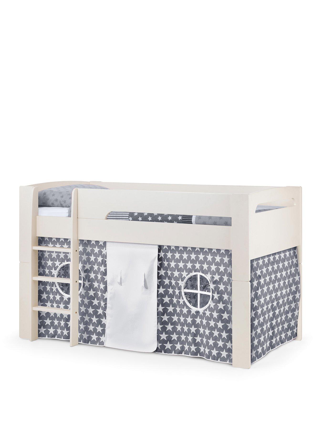 julian-bowen-nova-white-midsleeper-bed-with-grey-star-tentstillFront
