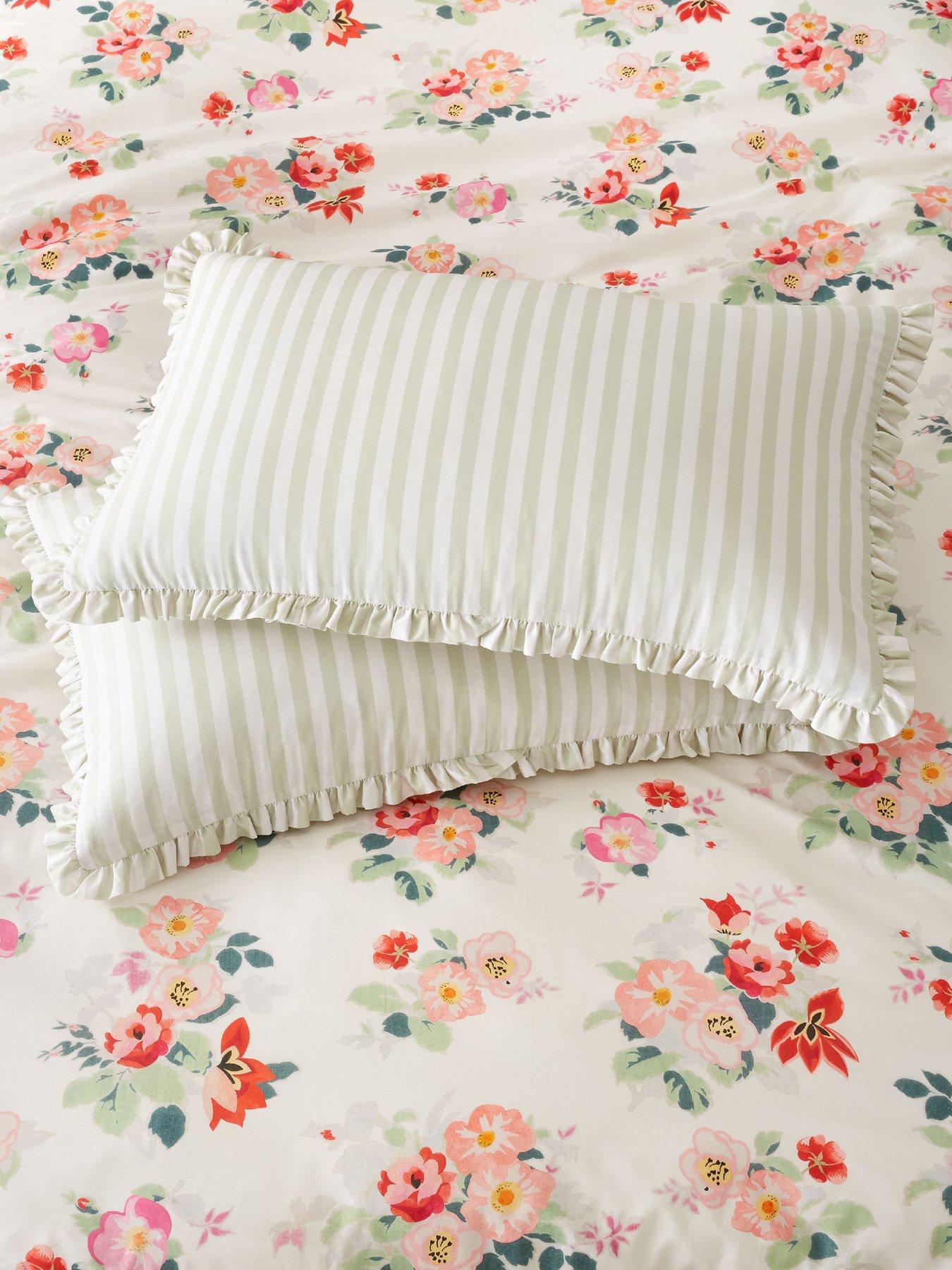 Cath Kidston Canopy Stripe Green Standard Pillowcase Pair