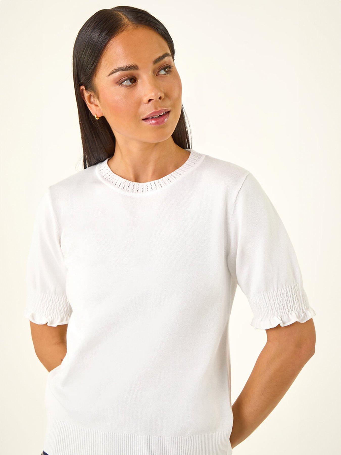 roman-petite-shirred-sleeve-knit-topoutfit