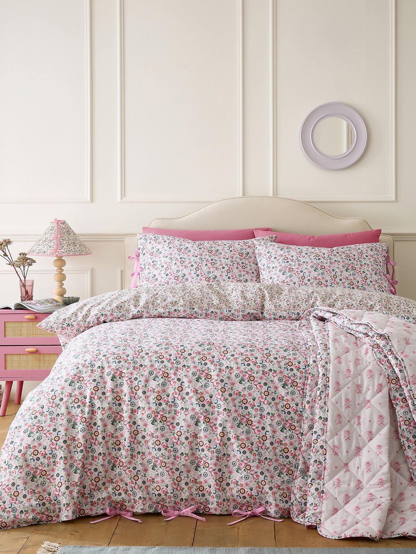 Image 2 of 7 of Cath Kidston Pearly Queen Ditsy Pink 100% Cotton Duvet Set