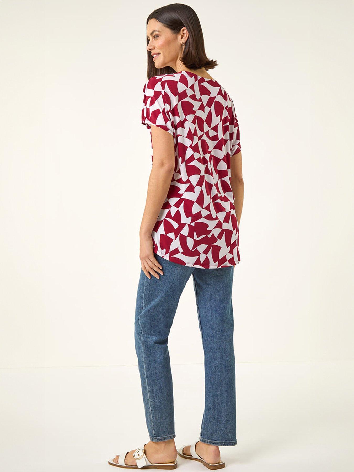 roman-abstract-print-v-neck-stretch-topstillFront