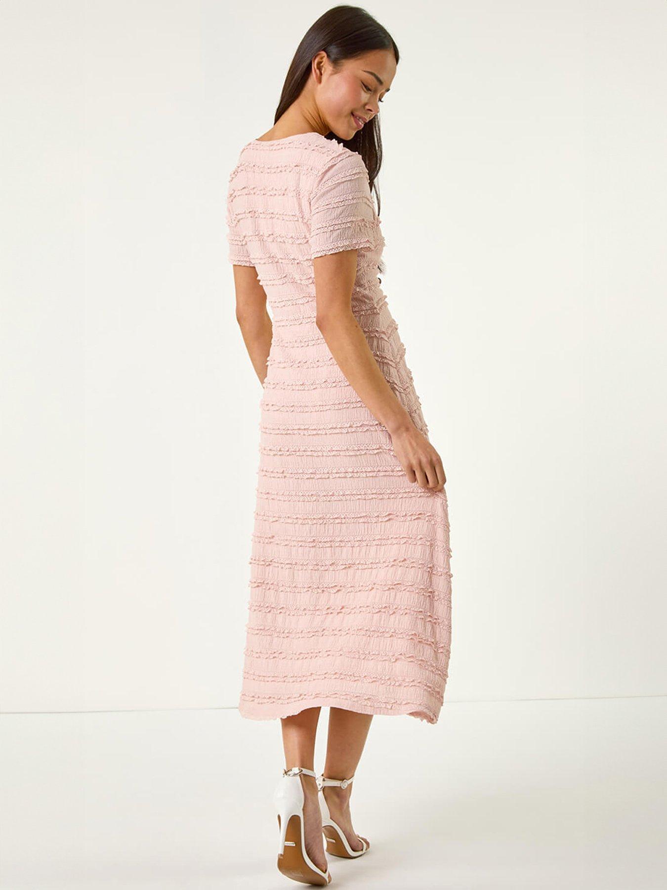Image 2 of 5 of Roman Petite Ruffle Midi Wrap Dress