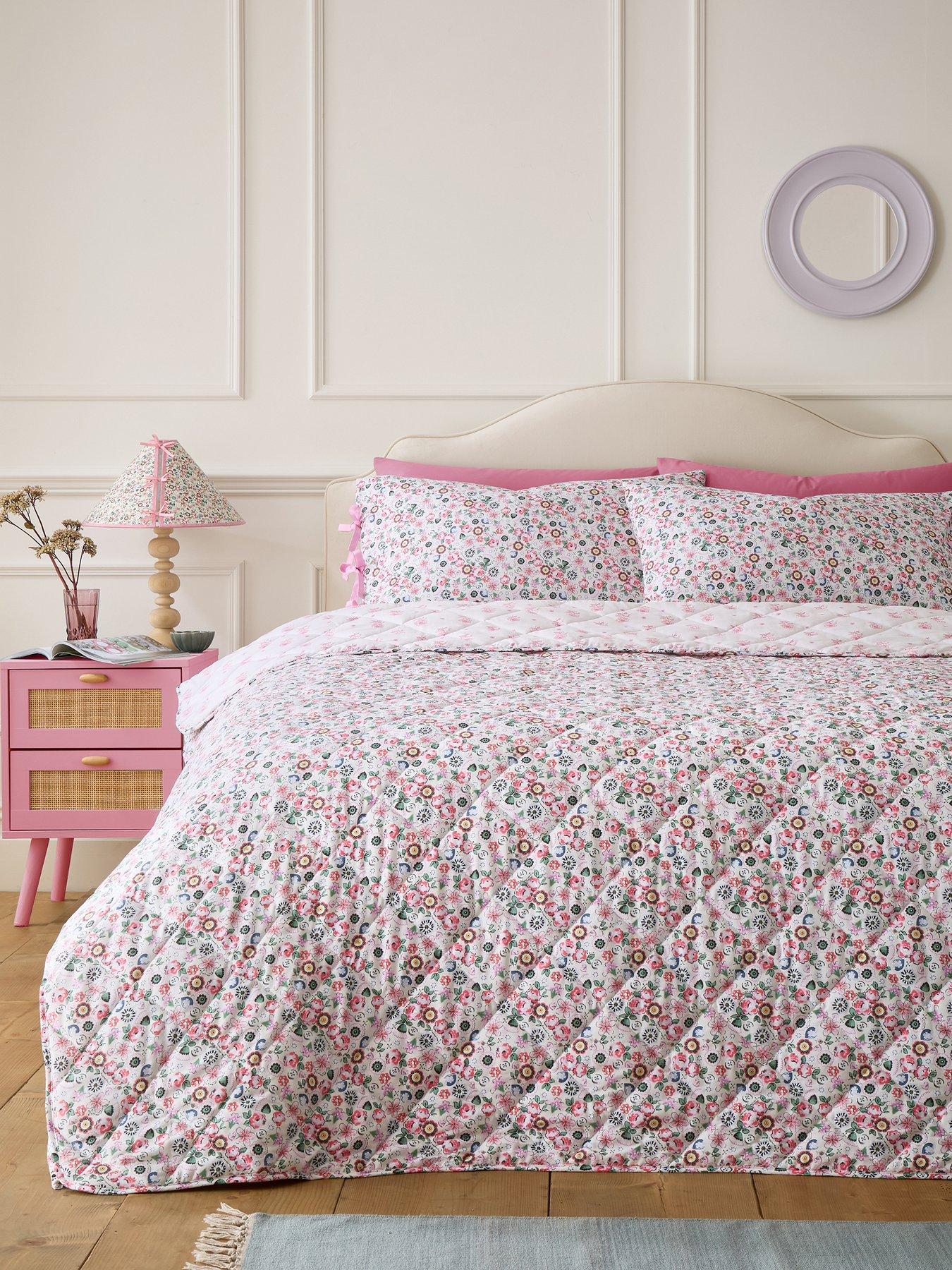 Image 1 of 5 of Cath Kidston Pearly Queen Ditsy Pink Bedspread 150X200