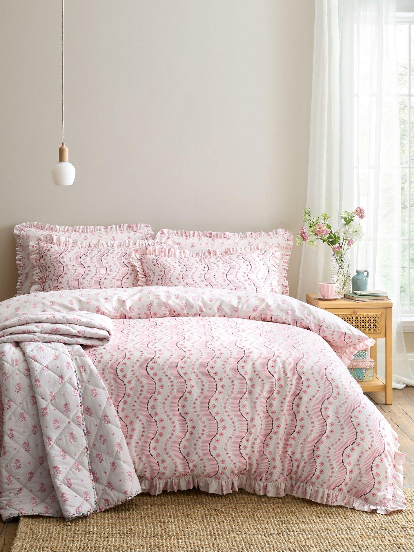 Cath Kidston Spitalfield Silk Stripe Pink Single Duvet Set
