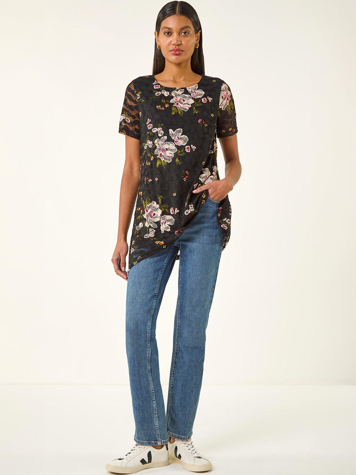 roman-floral-print-lace-stretch-top-blackback