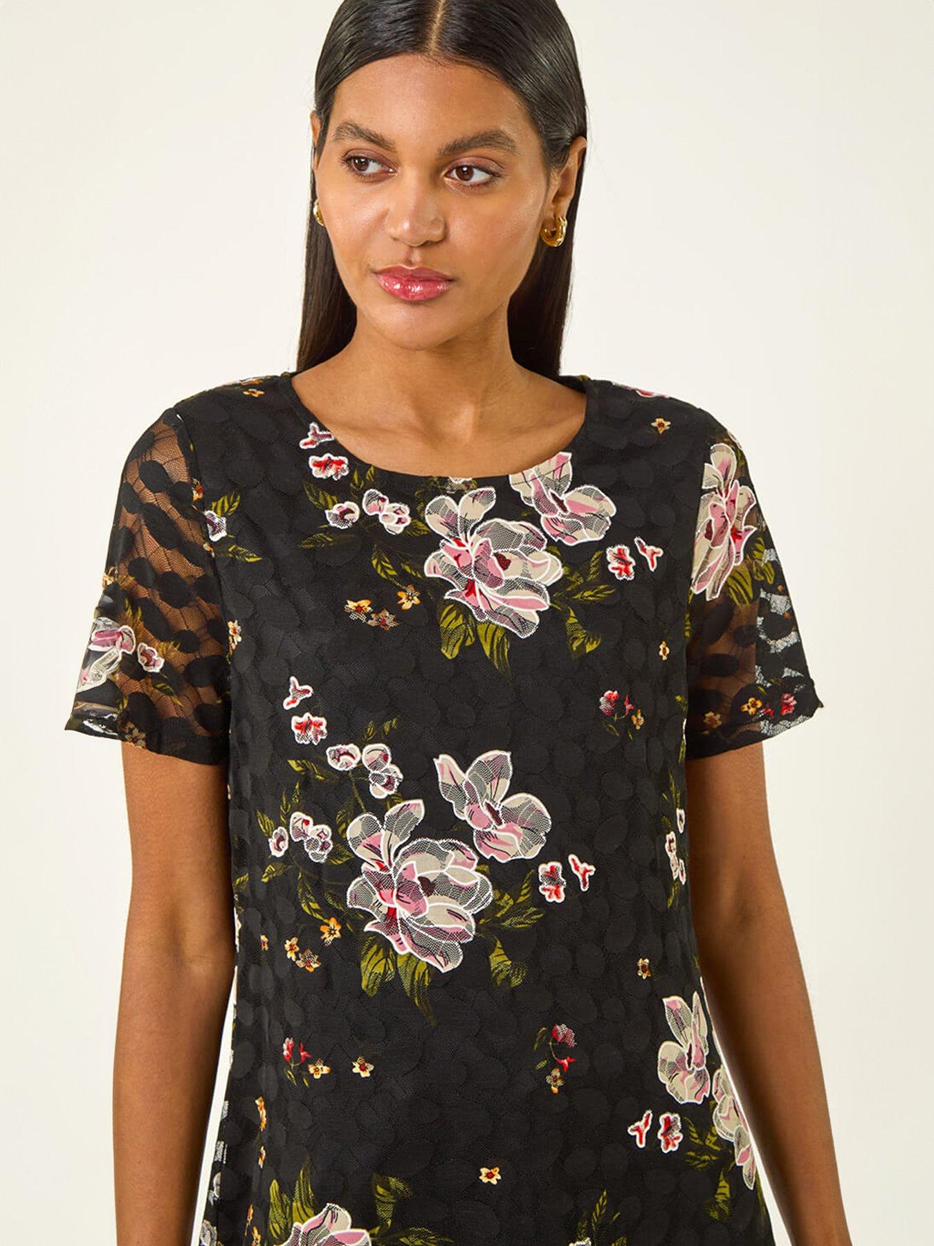 roman-floral-print-lace-stretch-top-blackoutfit