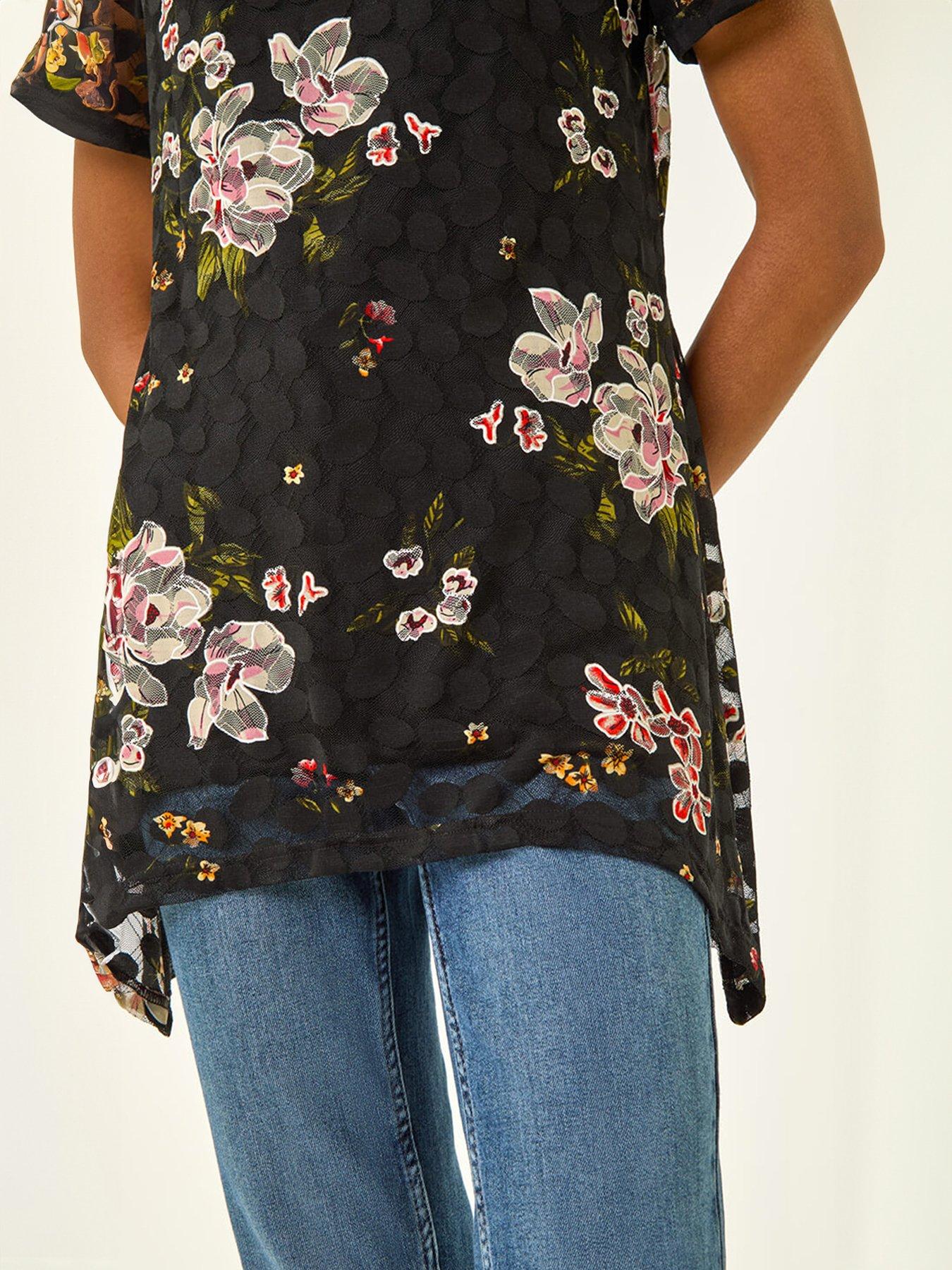 roman-floral-print-lace-stretch-top-blackdetail