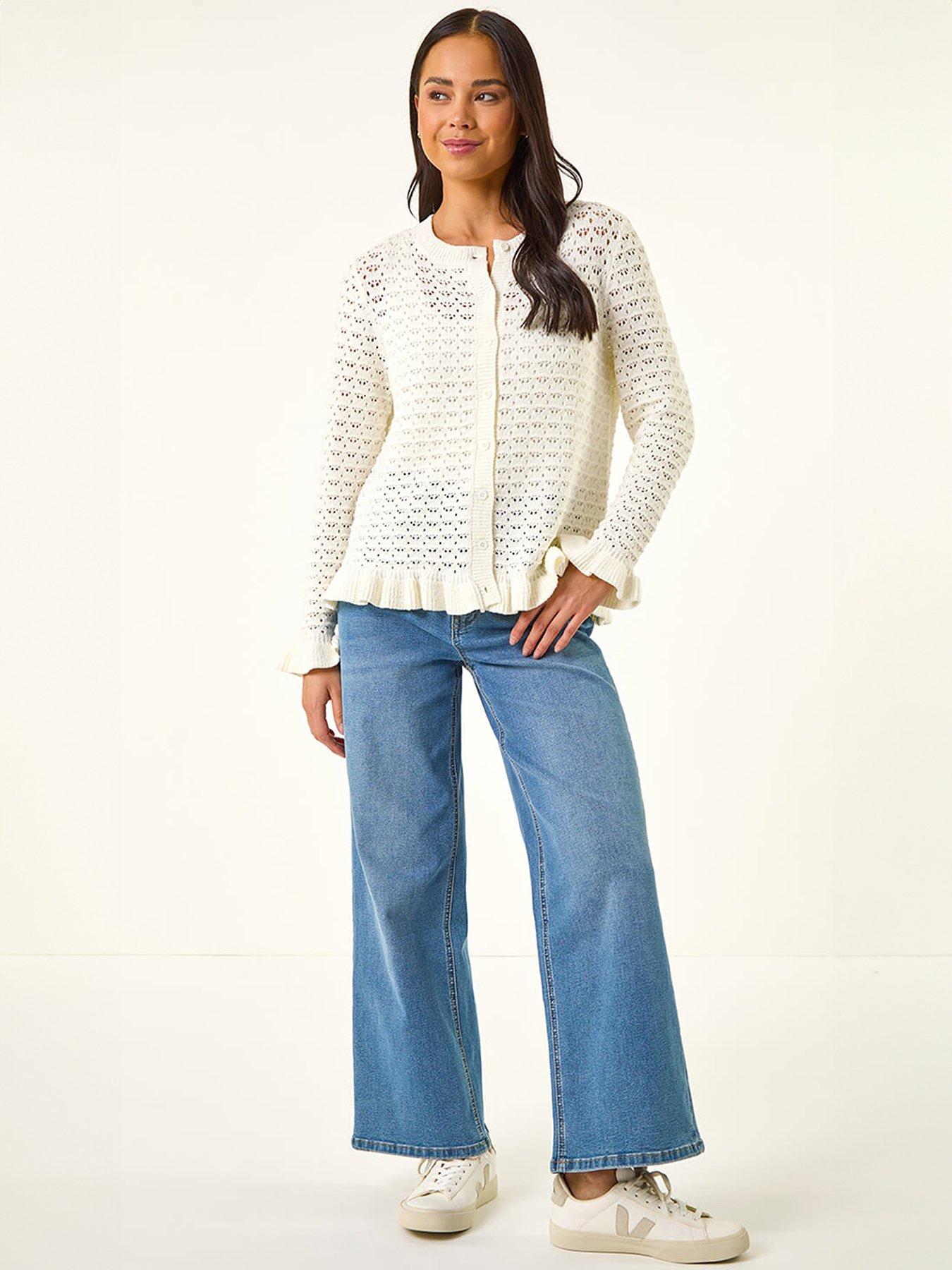 roman-petite-textured-frill-hem-knit-cardiganback