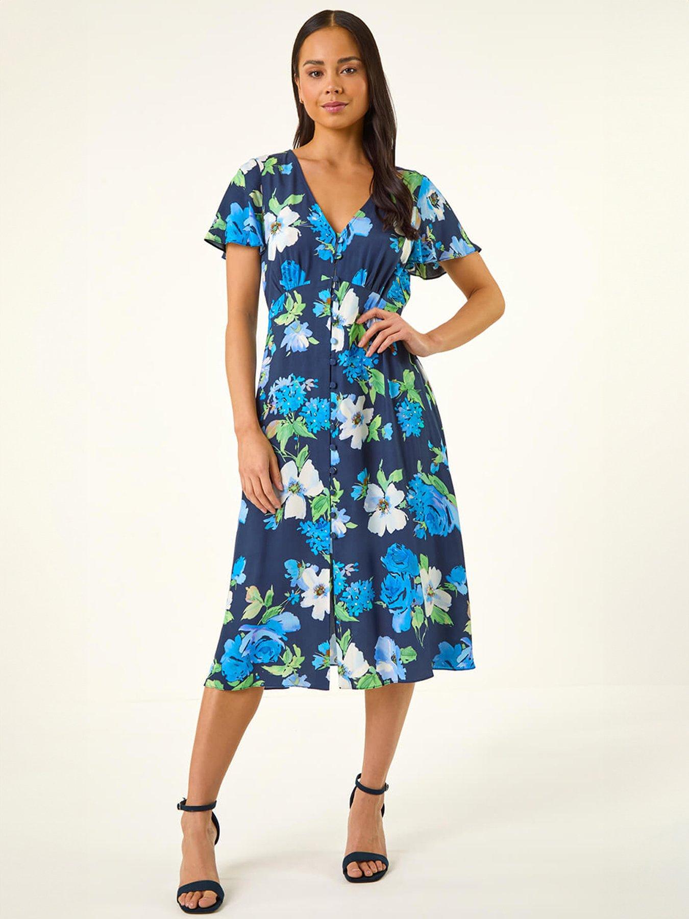 roman-petite-floral-print-button-dressfront
