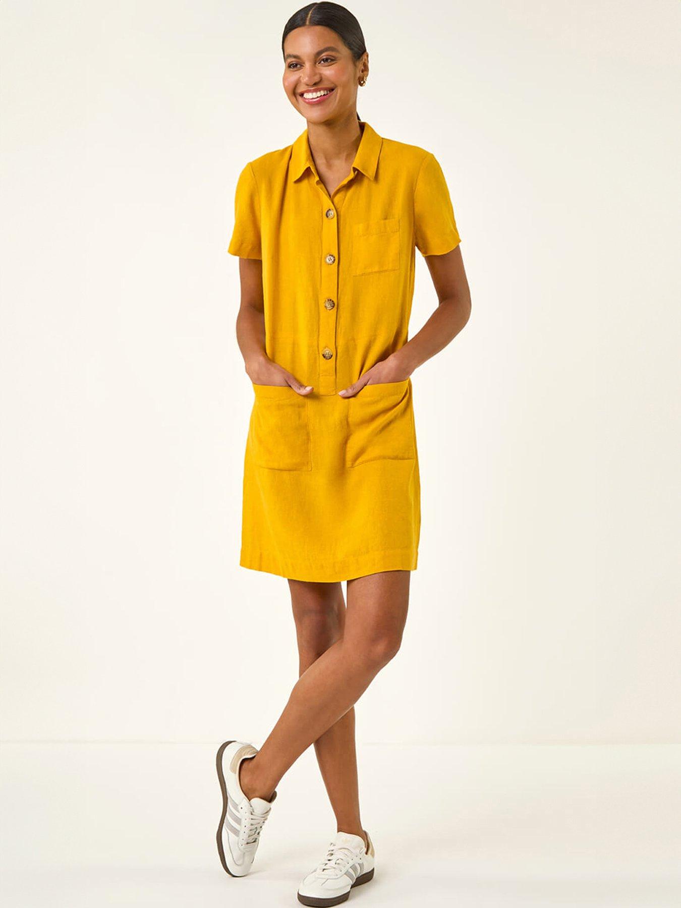 Image 1 of 5 of Roman Buttoned Mini Shirt Dress