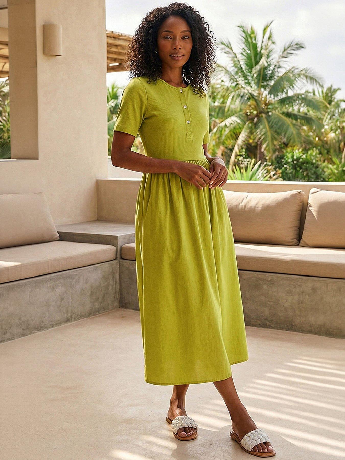 Image 1 of 4 of Roman Buttoned Pocket Stretch Midi Dress