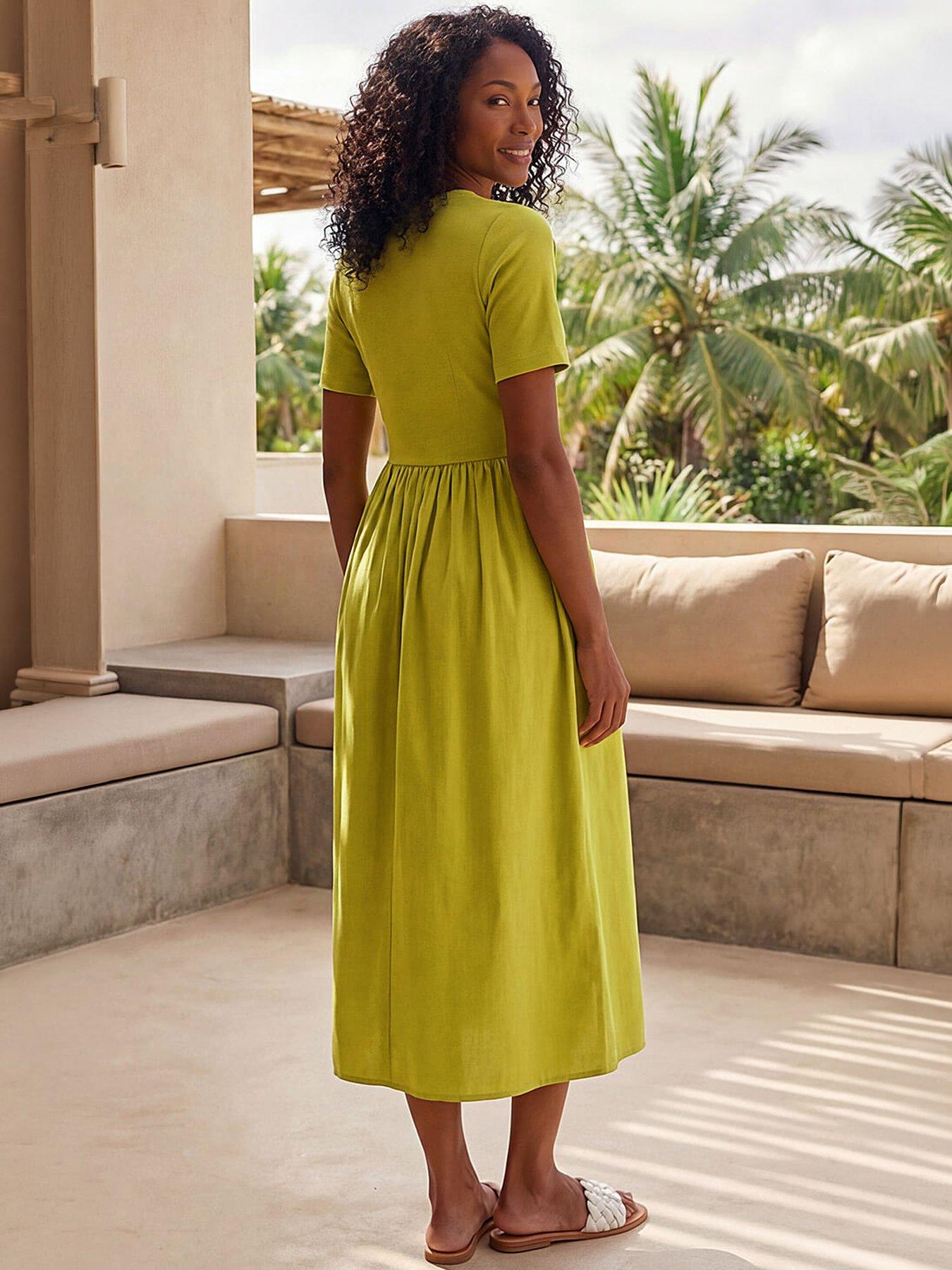 Image 3 of 4 of Roman Buttoned Pocket Stretch Midi Dress