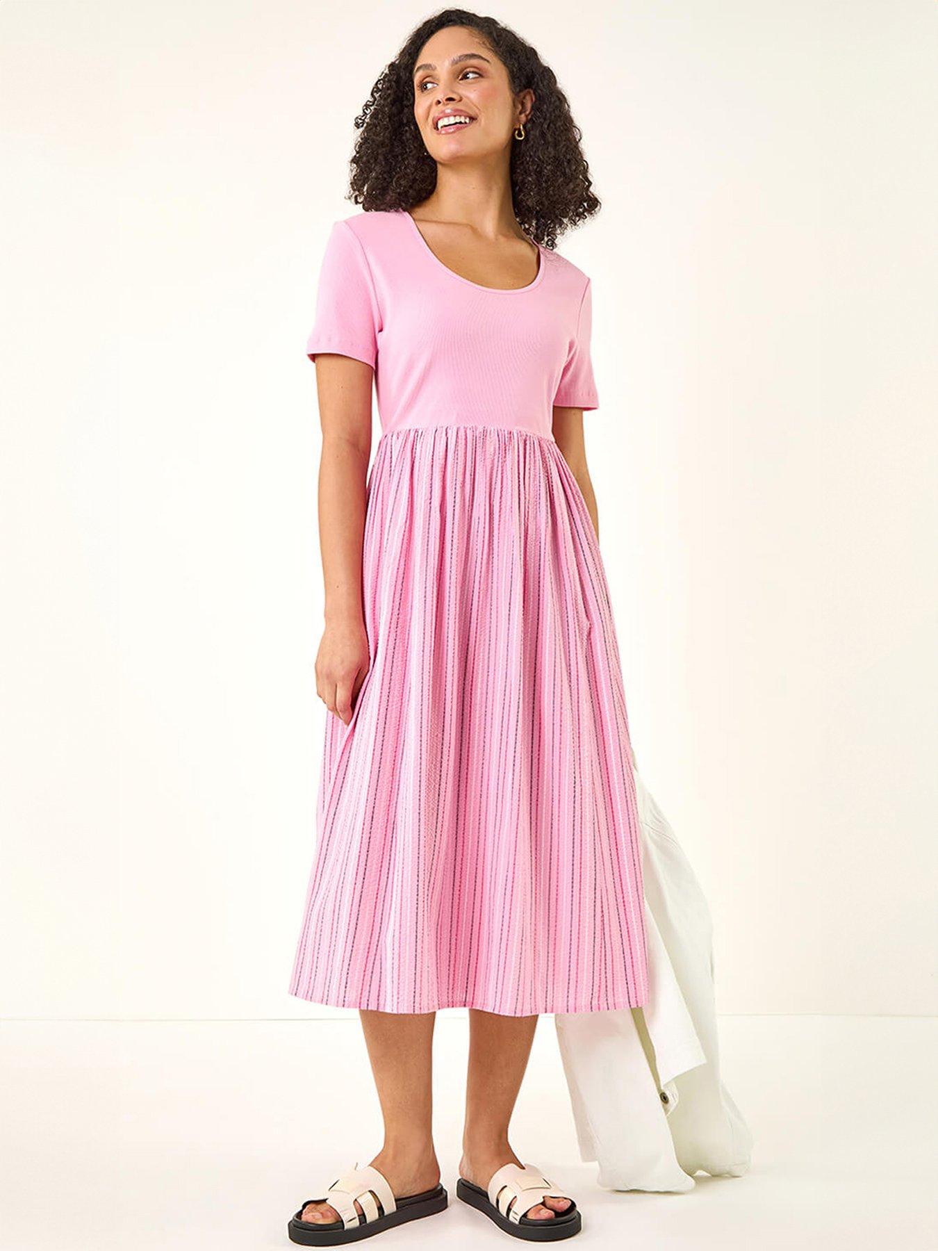 roman-textured-stripe-midi-dressfront