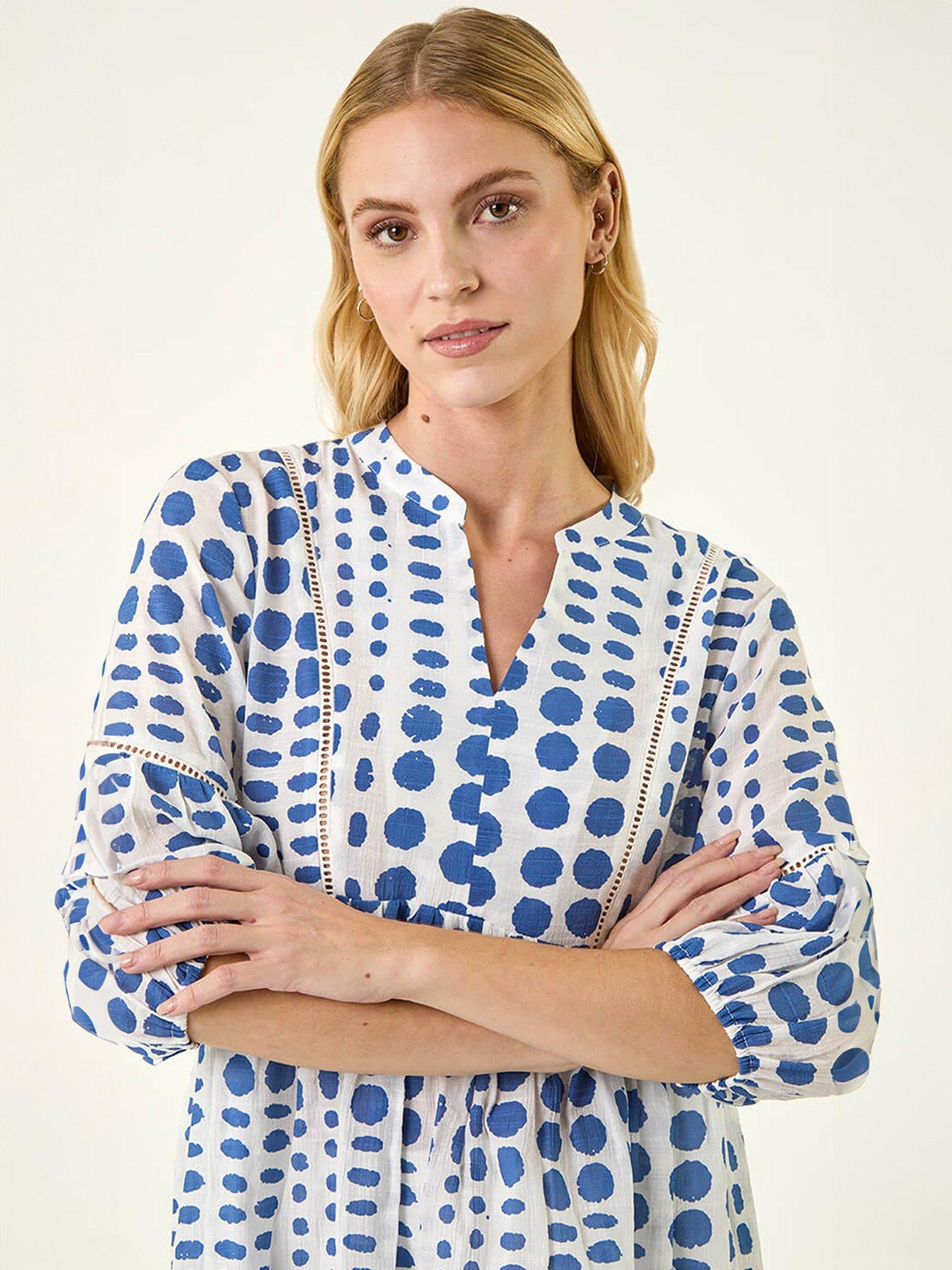 roman-spot-print-tunic-topoutfit