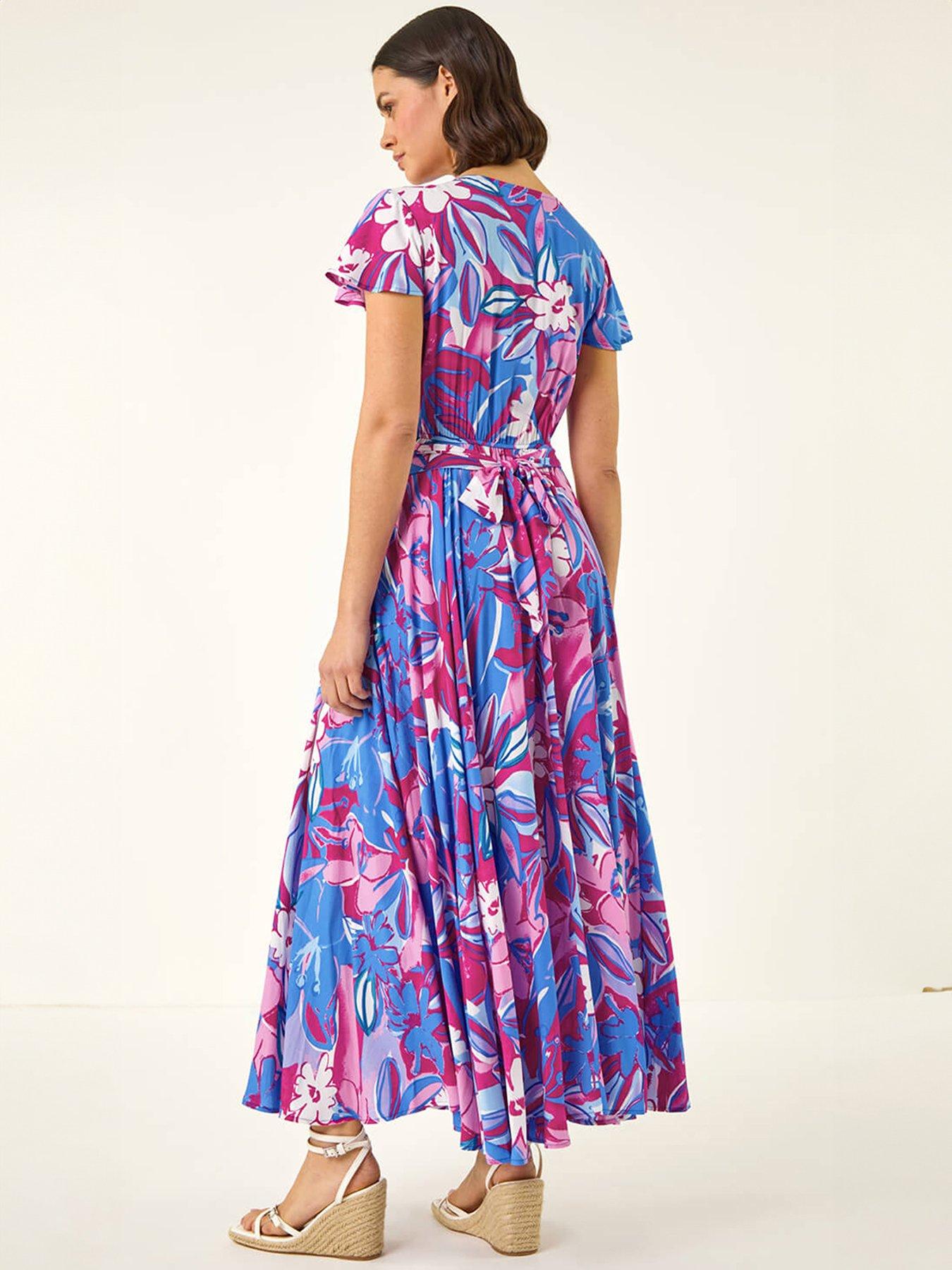 roman-abstract-floral-ruched-midi-dressstillFront