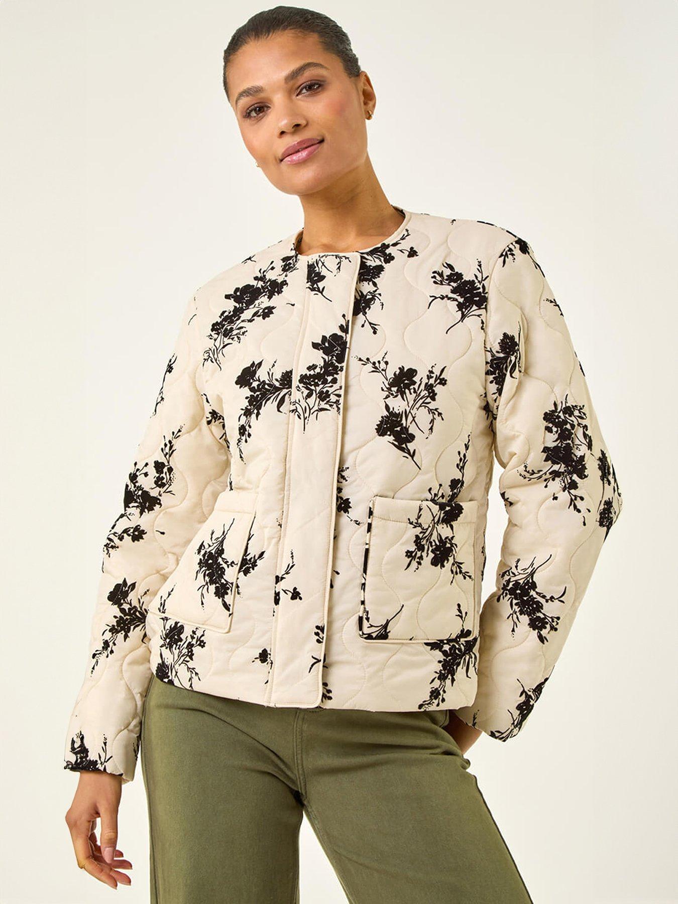 Image 4 of 5 of Roman Floral Flock Quilted Jacket