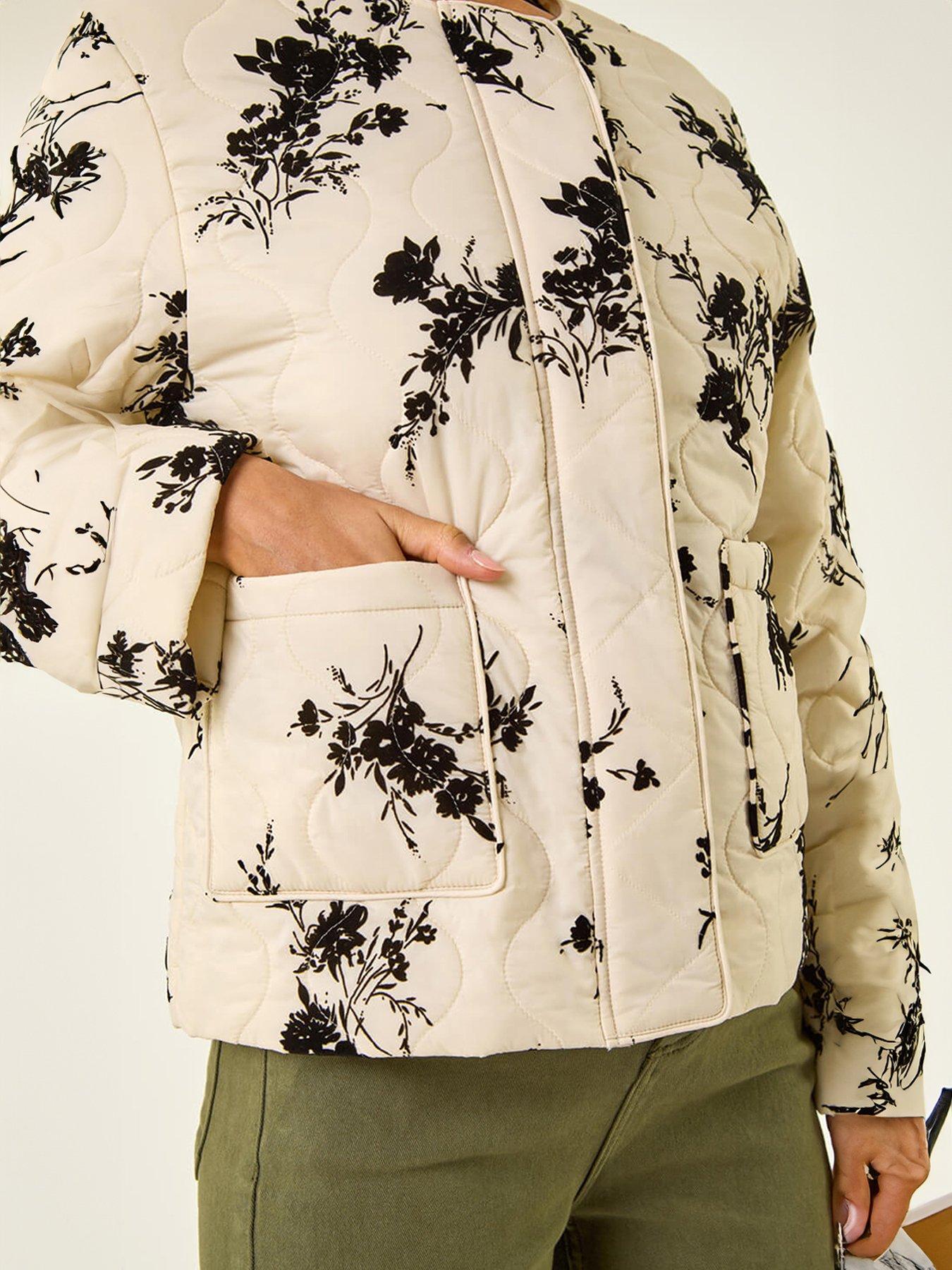 Image 5 of 5 of Roman Floral Flock Quilted Jacket