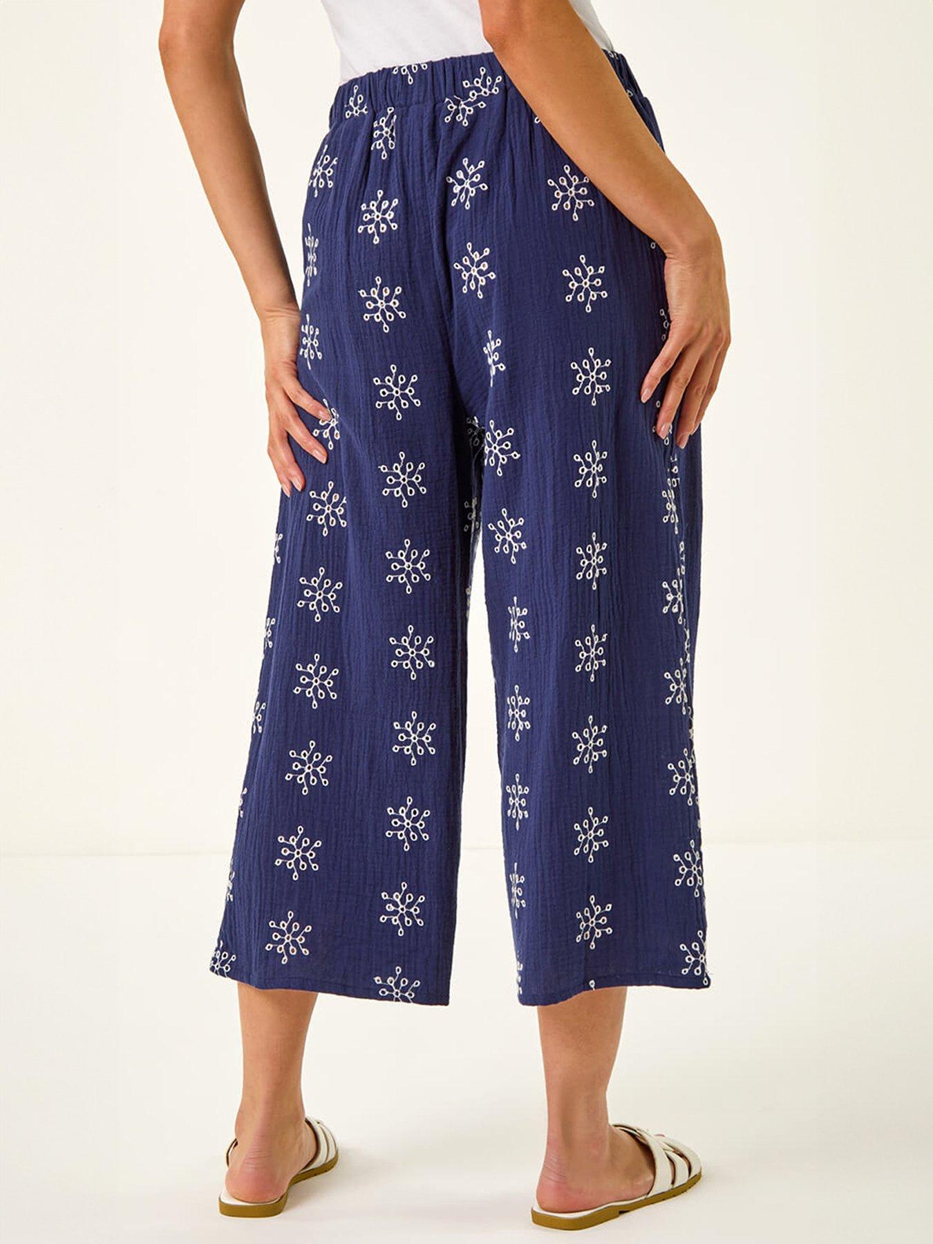 Image 2 of 5 of Roman Petite Embroidered Cropped Trouser