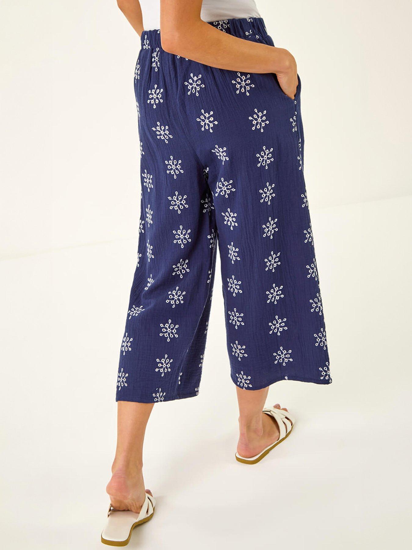 Image 4 of 5 of Roman Petite Embroidered Cropped Trouser
