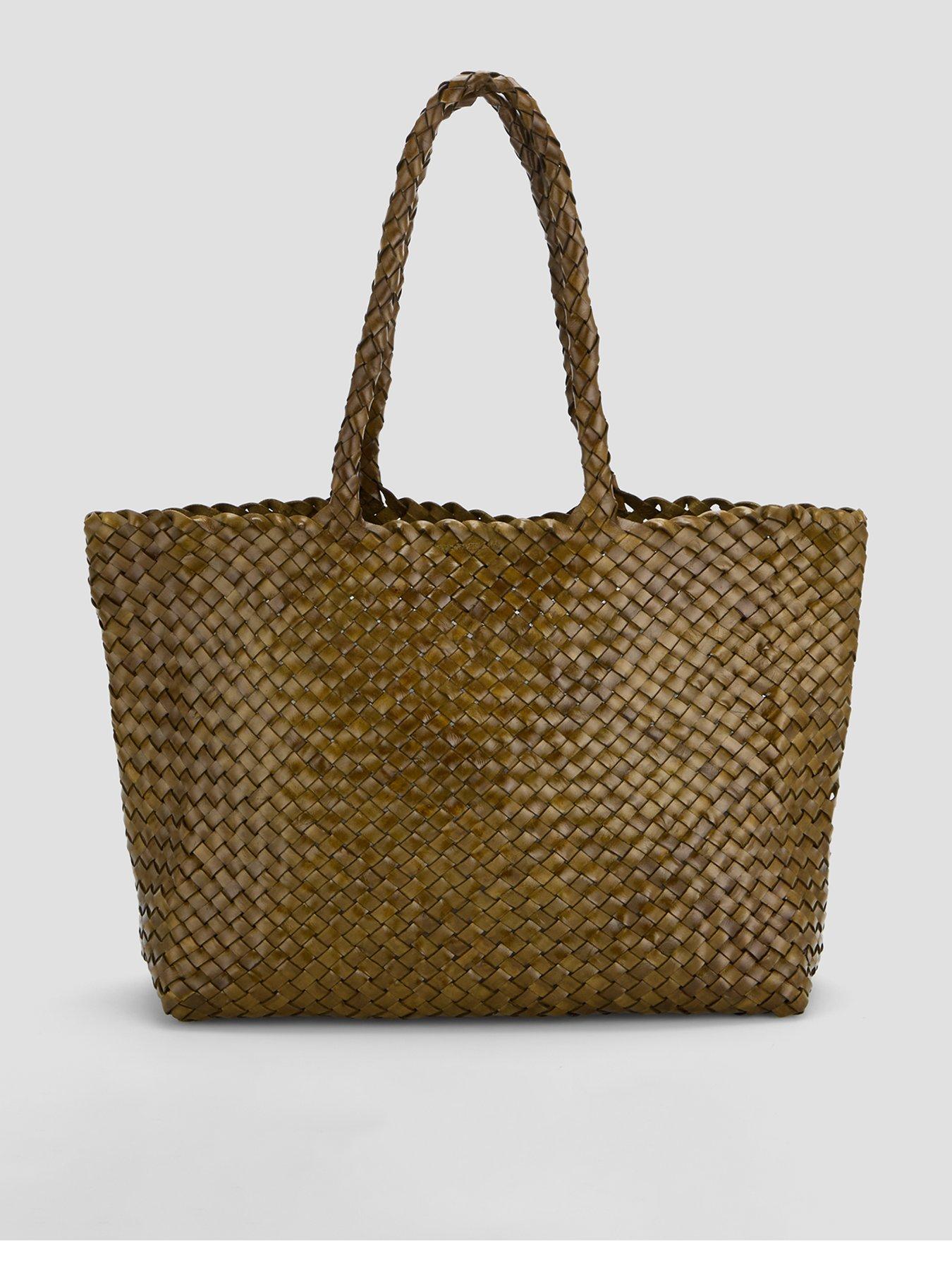 Ellyla Leia Large Weave Double Handle Bag - Green