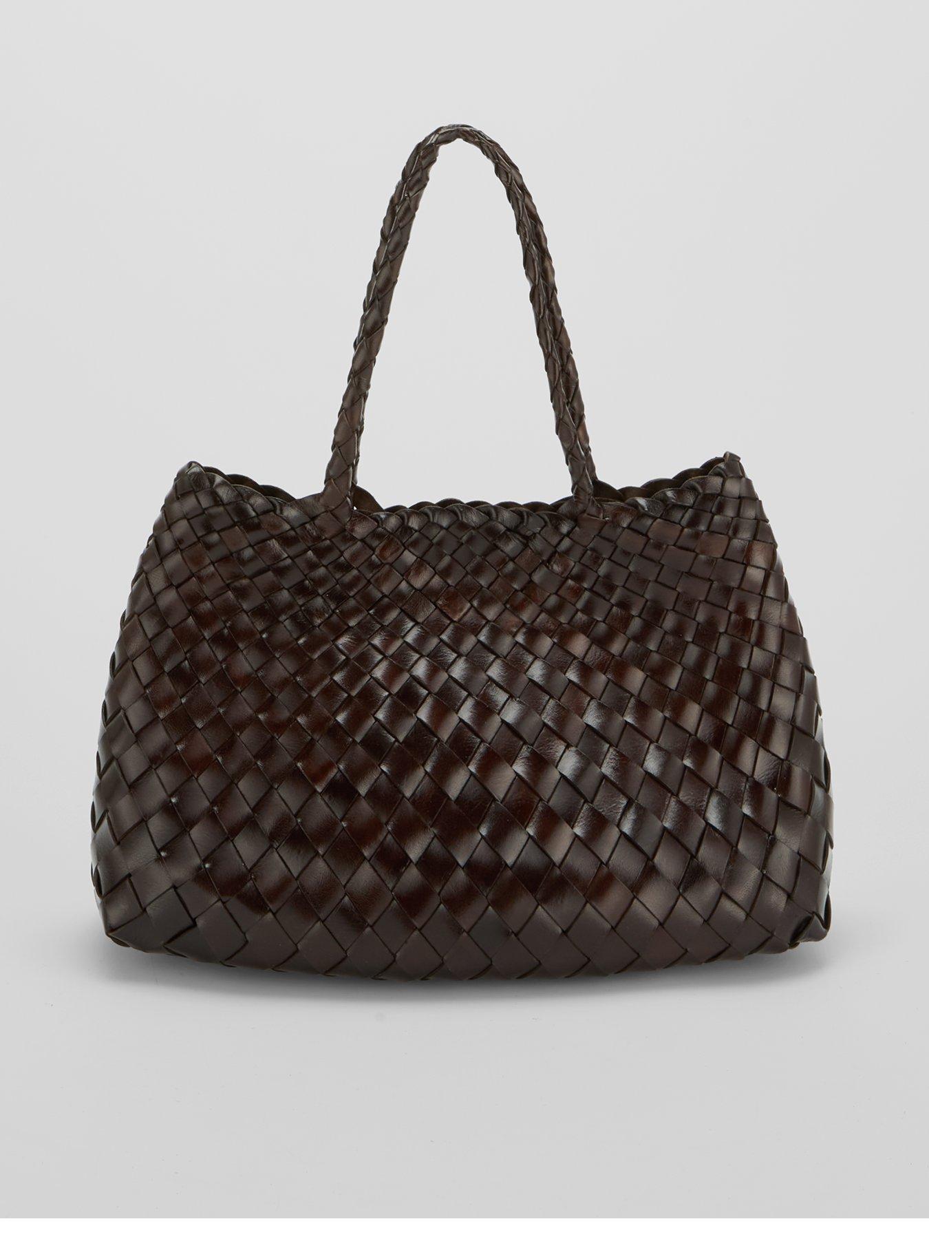 Ellyla Selina Short Handles Woven Shoulder Bag - Brown