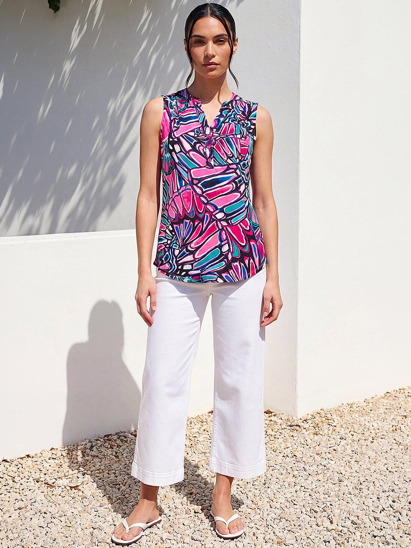 roman-floral-print-stretch-vest-topfront