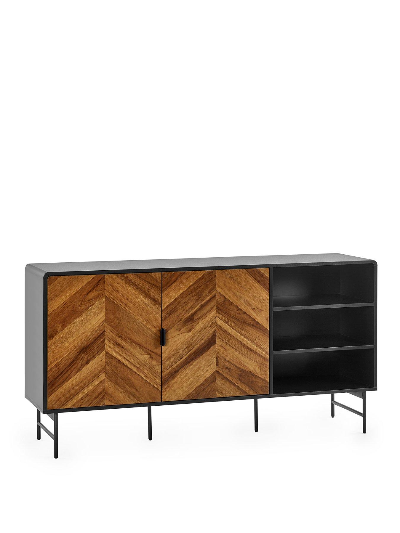 julian-bowen-alvin-black-and-natural-wood-effect-sideboardstillFront