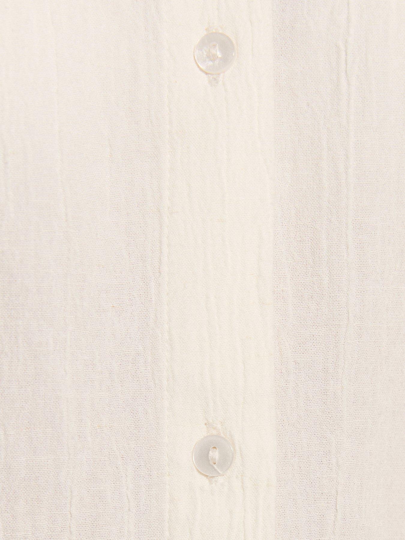 Image 7 of 7 of New Look White Textured Oversized Beach Shirt