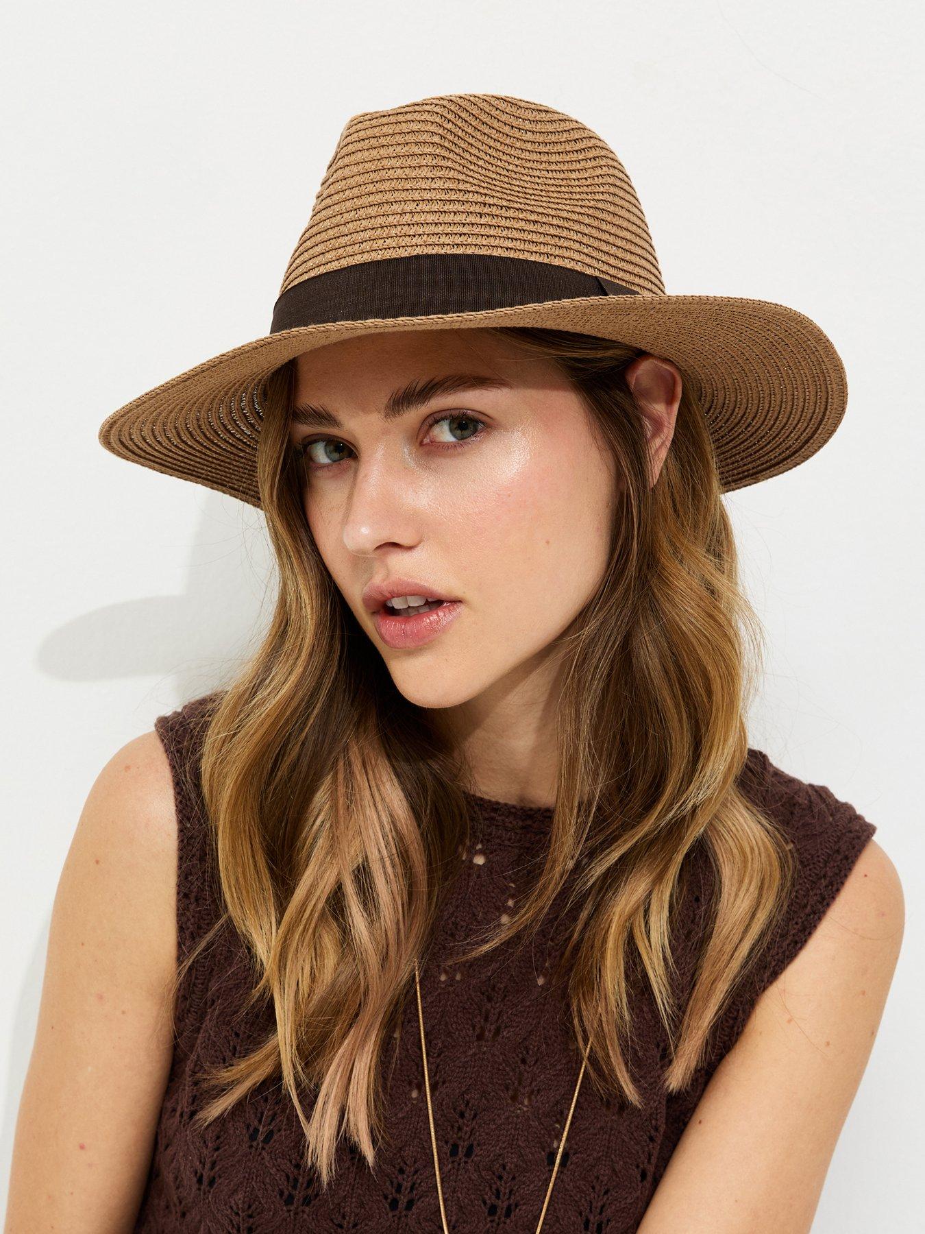 New Look Tan Straw Fedora Hat - Brown