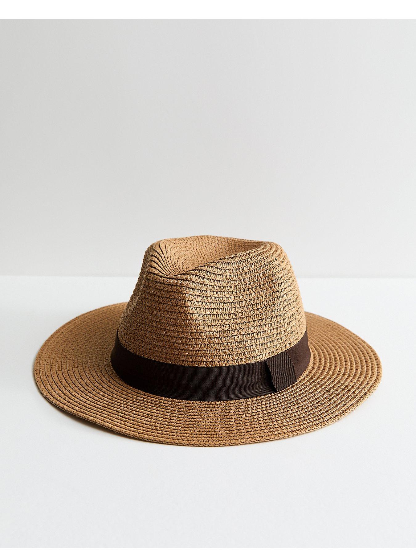 New Look Tan Straw Fedora Hat