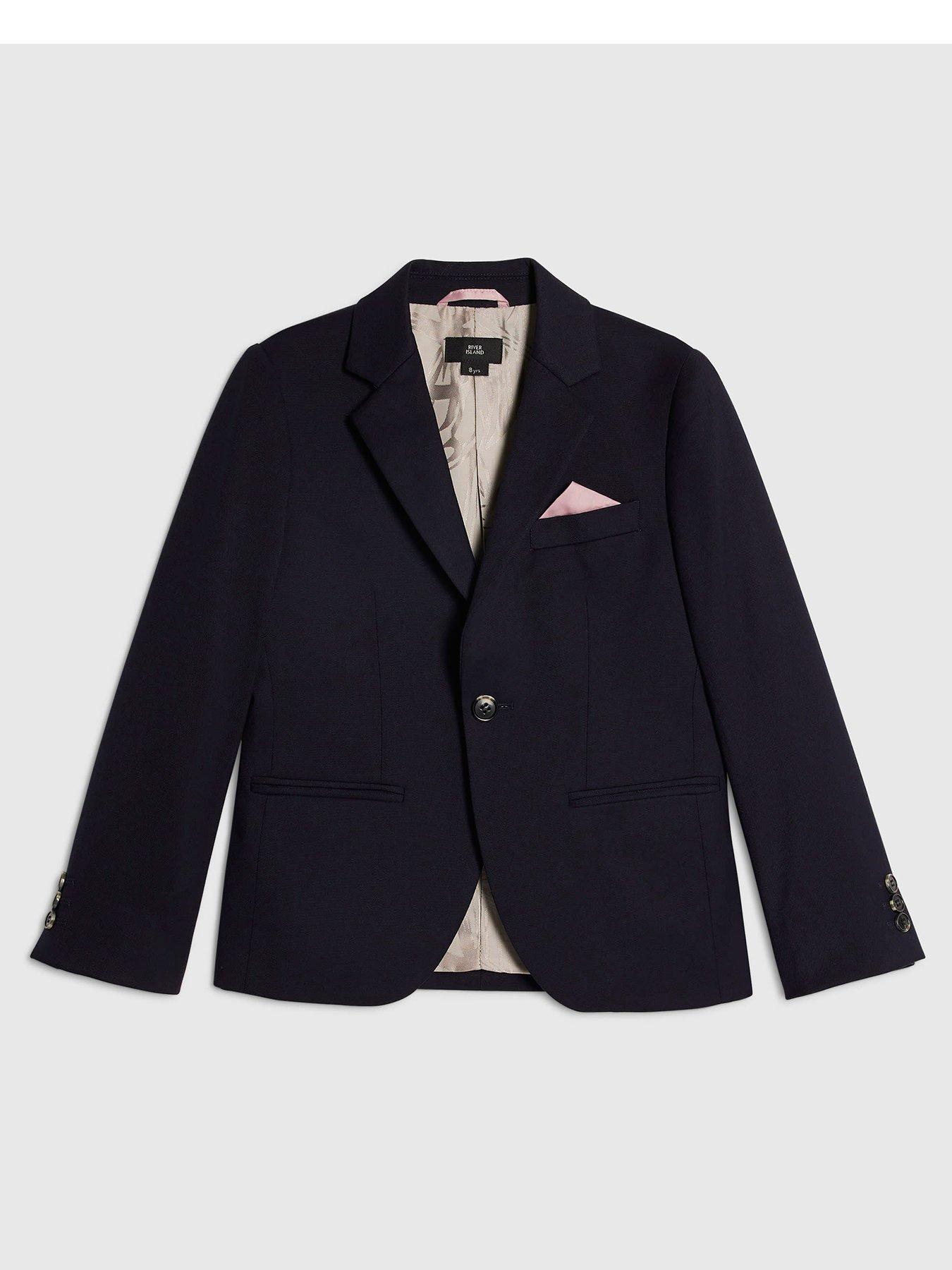 River Island Older Boys Tailored Suit Jacket - Navy