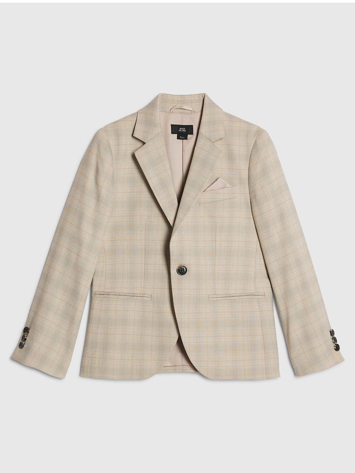 River Island Older Boys Tailored Suit Jacket - Beige