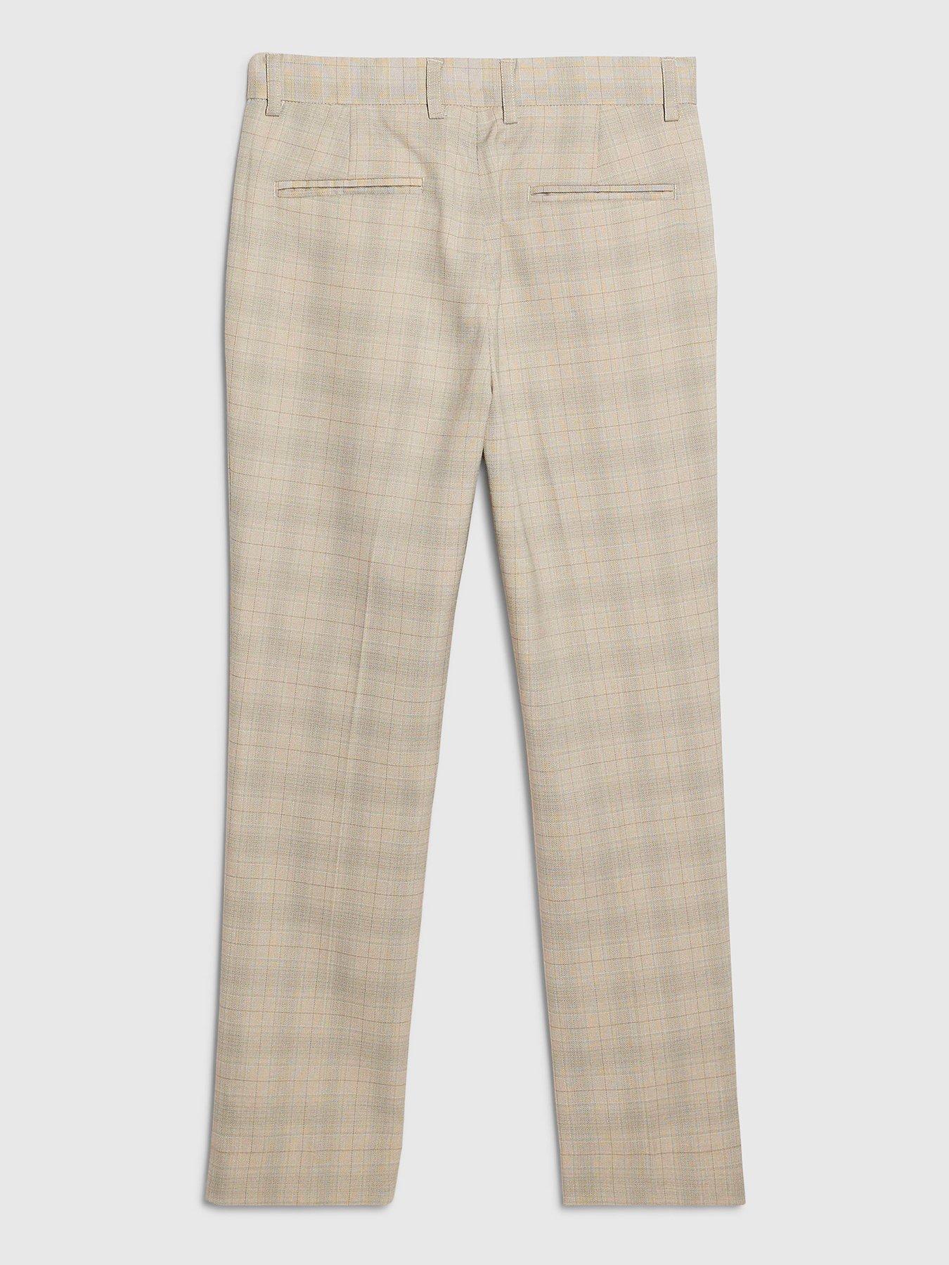 Image 2 of 5 of River Island Older Boys Tailored Suit Trousers - Beige