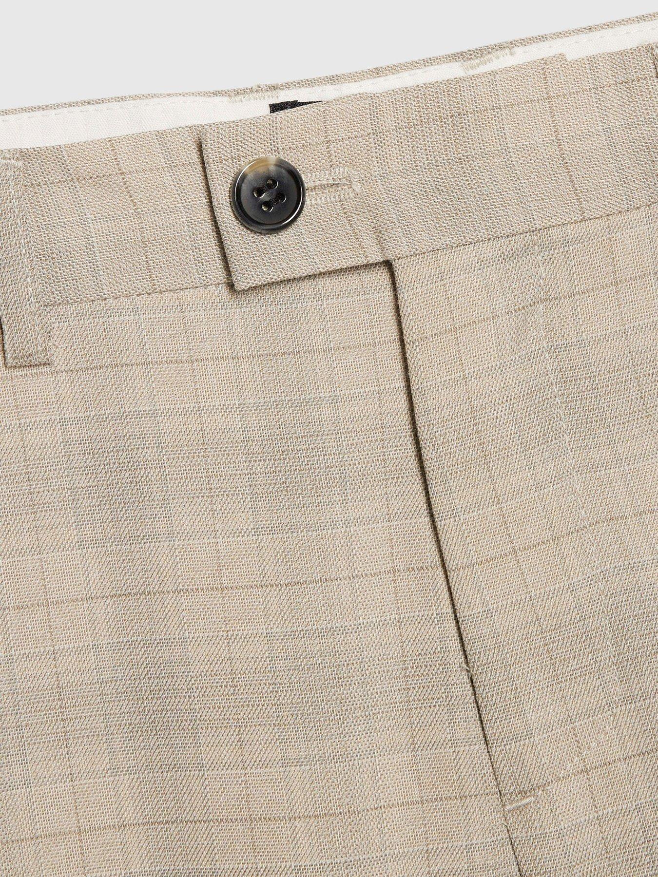 Image 3 of 5 of River Island Older Boys Tailored Suit Trousers - Beige